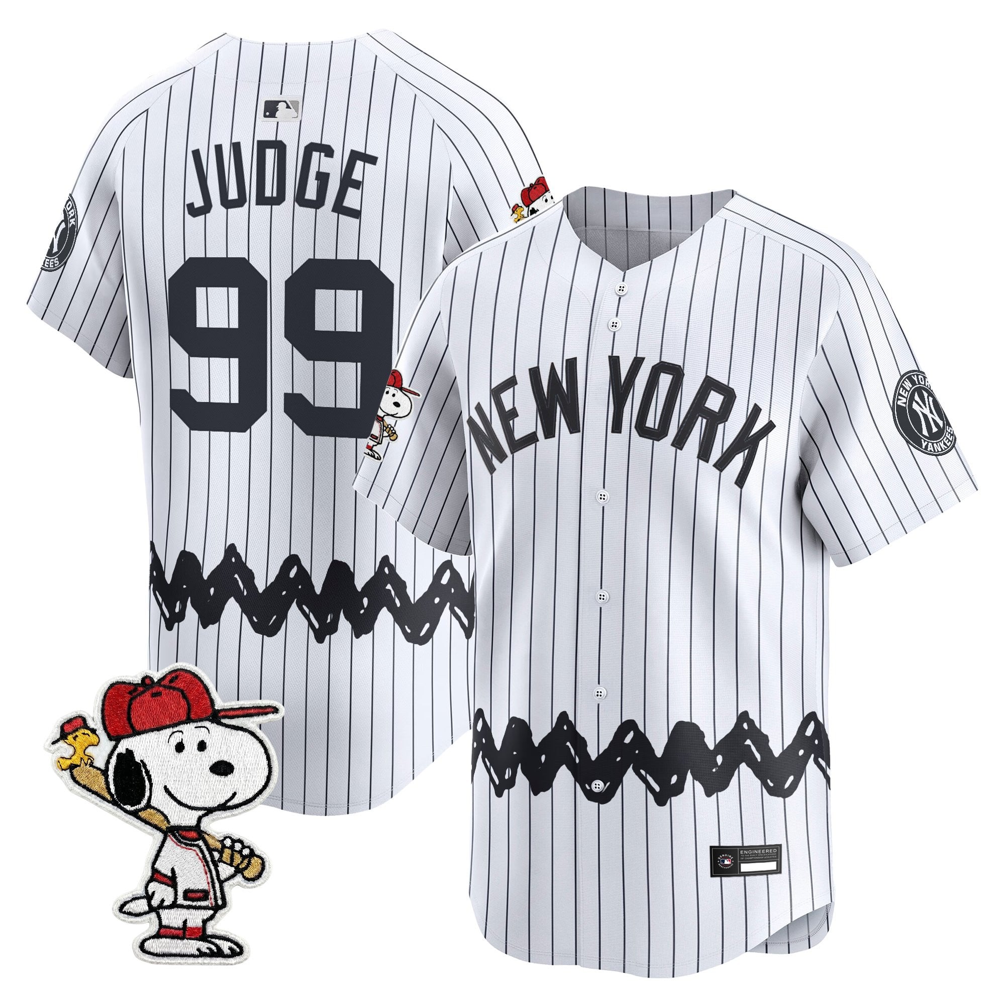 Men's Yankees x Peanuts Vapor Premier Limited Jersey - Stitched