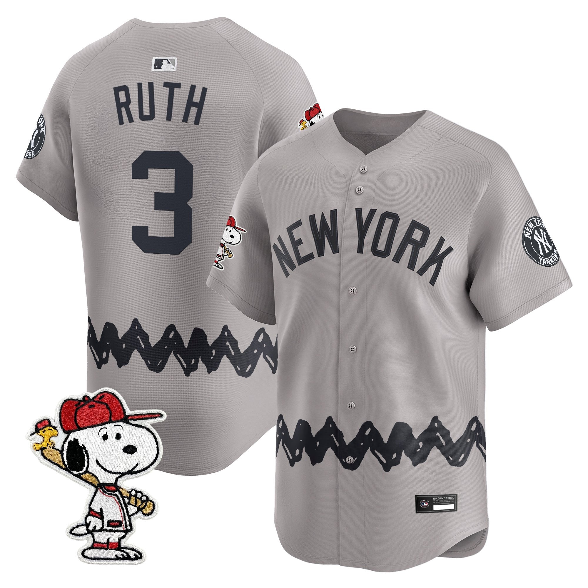 Men's Yankees x Peanuts Vapor Premier Limited Jersey - Stitched