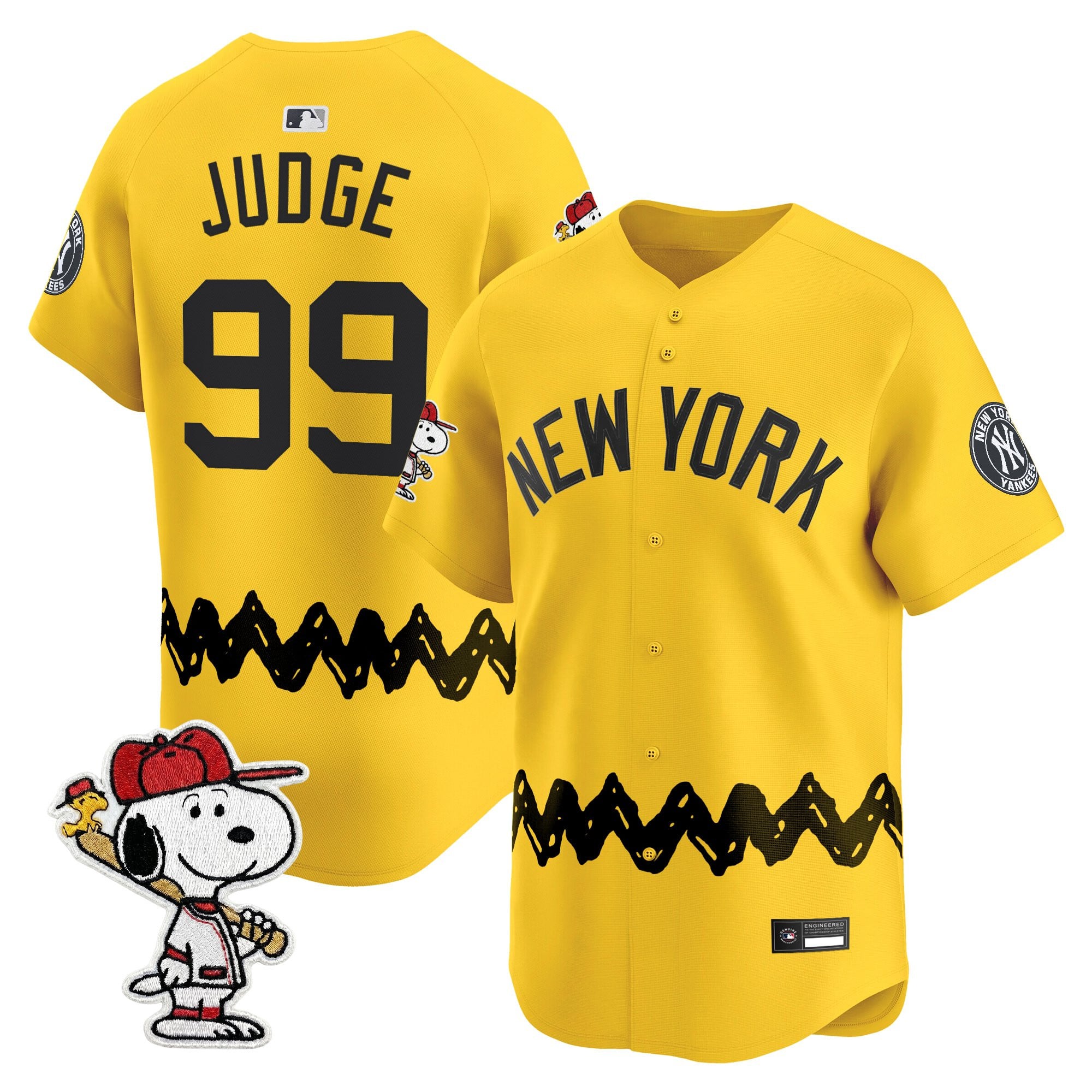 Men's Yankees x Peanuts Vapor Premier Limited Jersey - Stitched