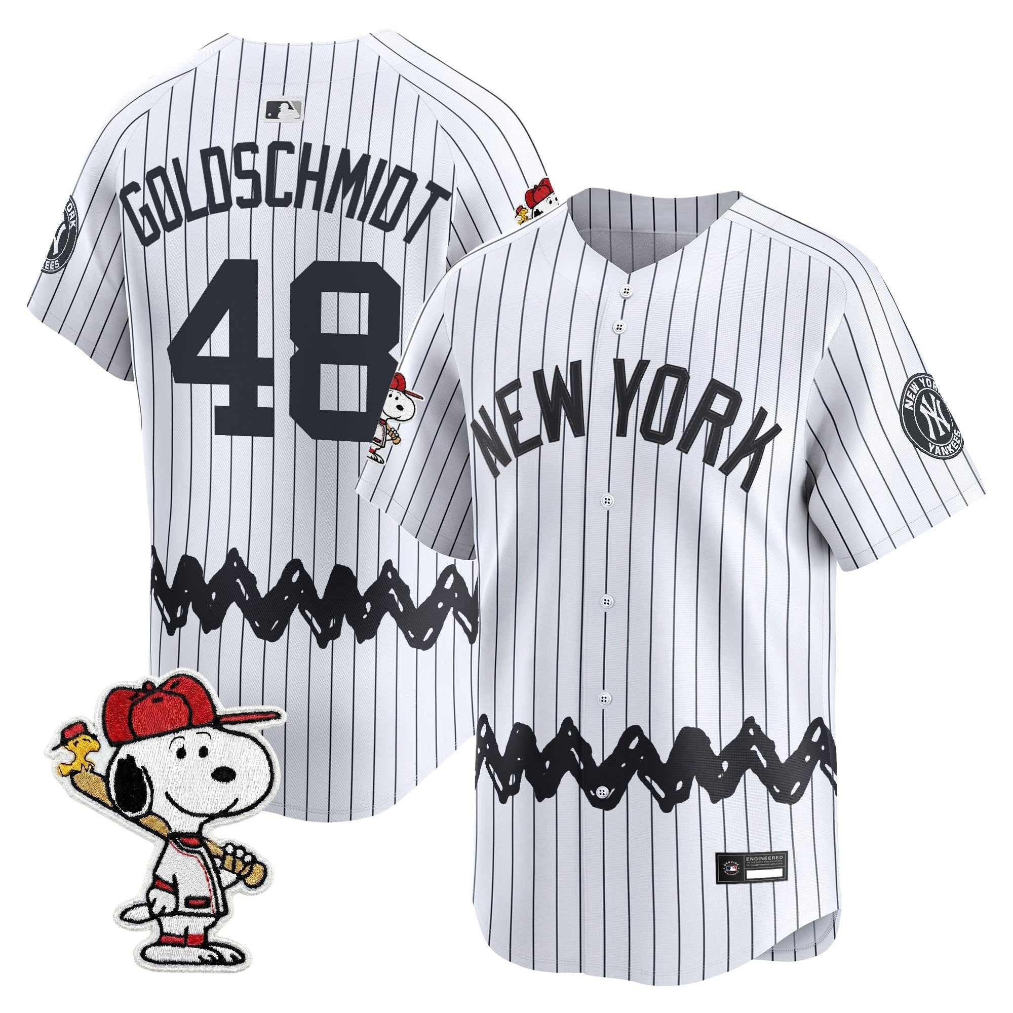 Men's Yankees x Peanuts Vapor Premier Limited Jersey - Stitched
