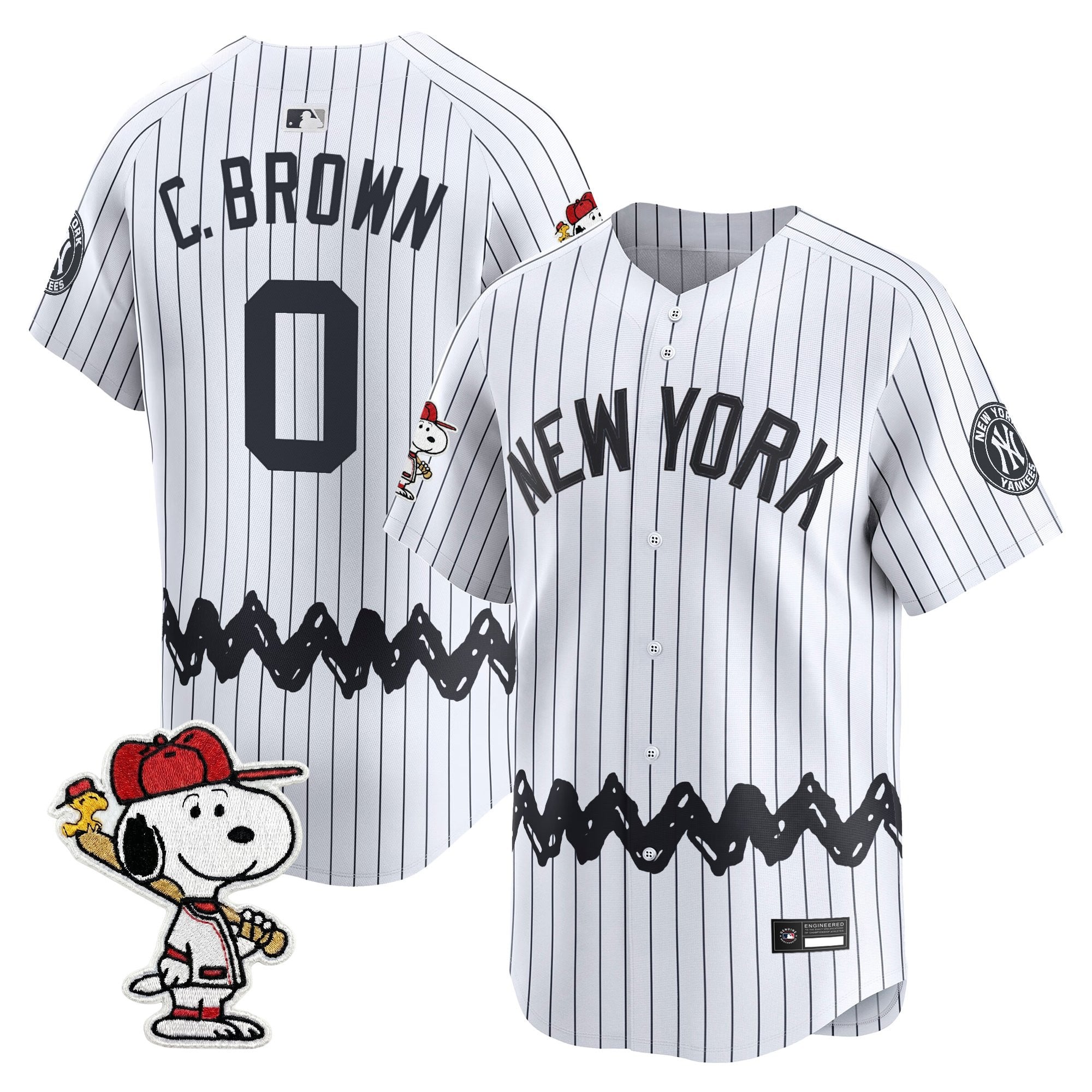 Men's Yankees x Peanuts Vapor Premier Limited Jersey - Stitched
