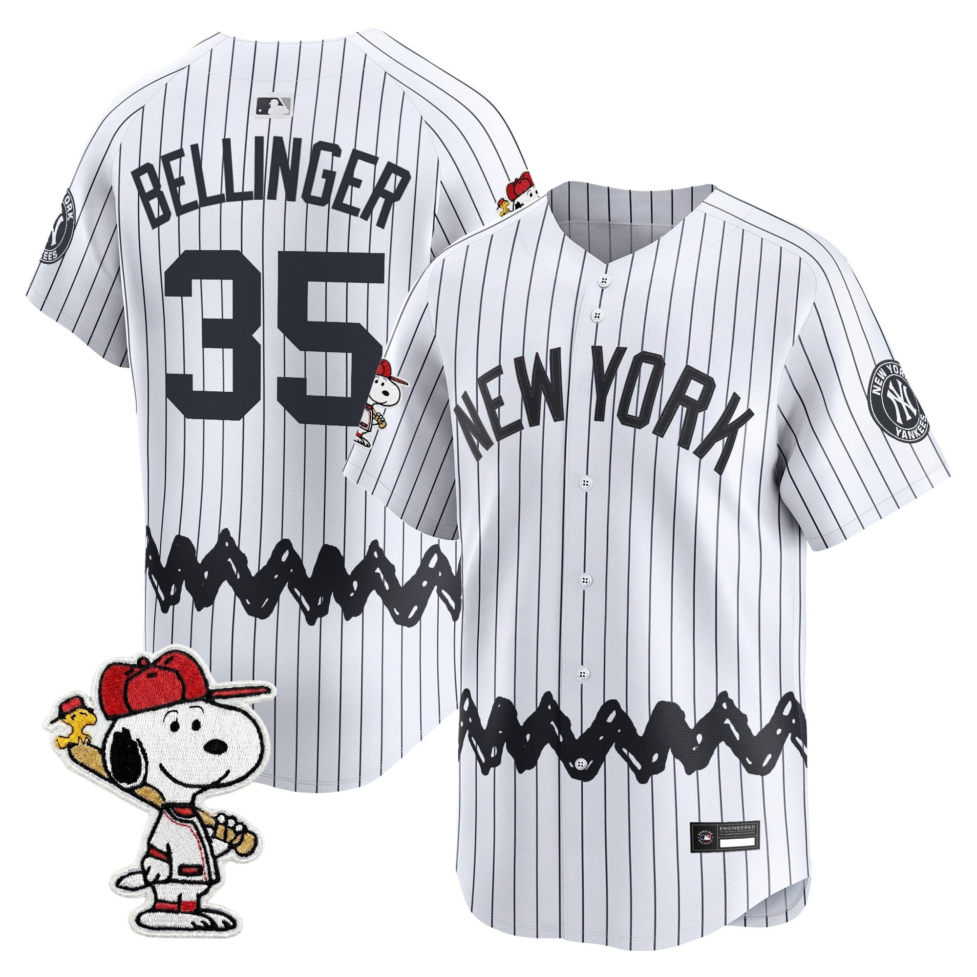 Men's Yankees x Peanuts Vapor Premier Limited Jersey - Stitched