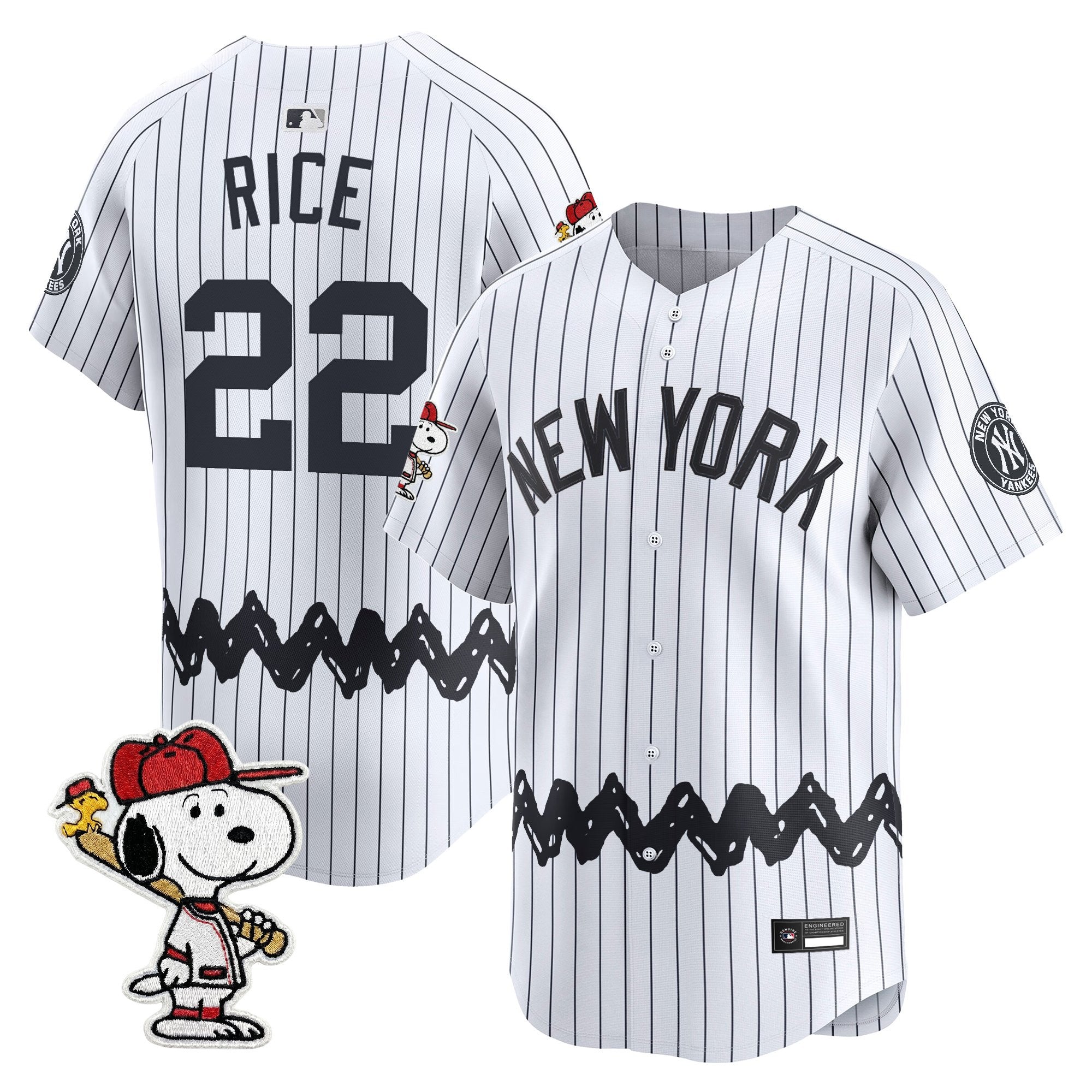 Men's Yankees x Peanuts Vapor Premier Limited Jersey - Stitched