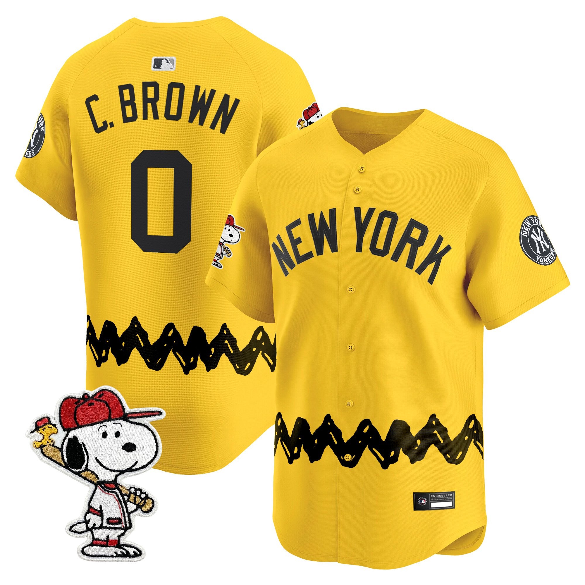Men's Yankees x Peanuts Vapor Premier Limited Jersey - Stitched