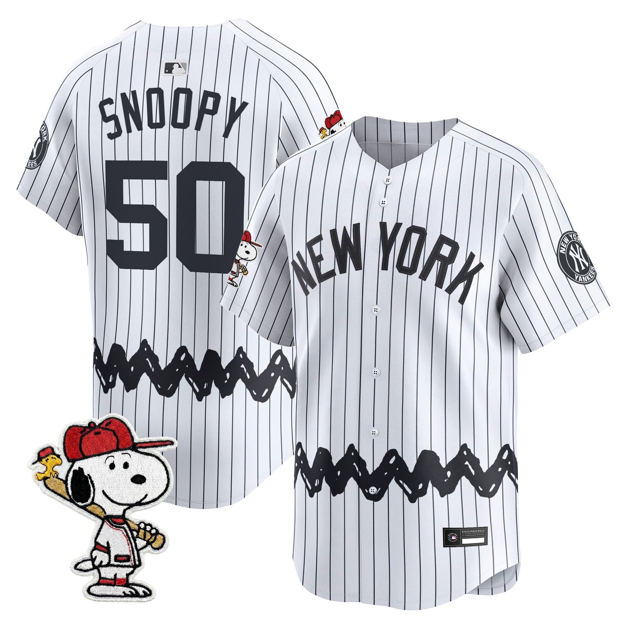 Men's Yankees x Peanuts Vapor Premier Limited Jersey - Stitched