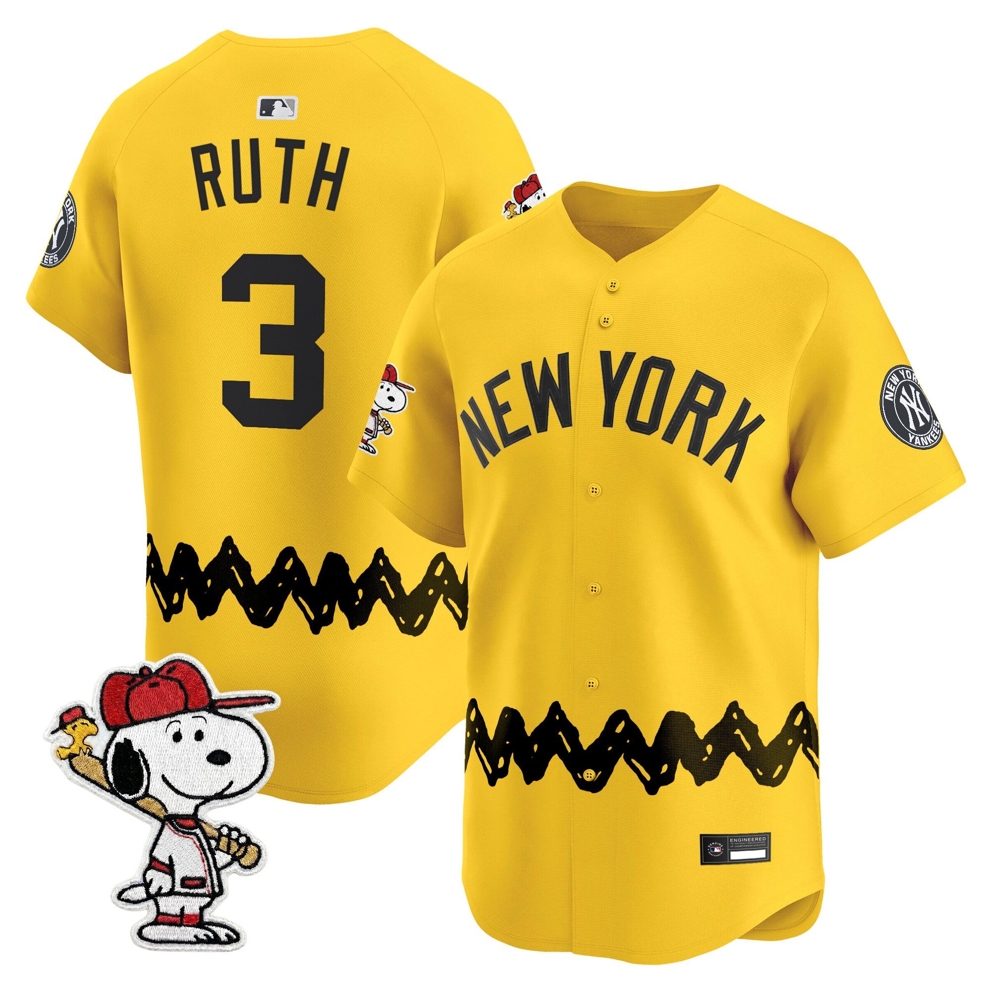 Men's Yankees x Peanuts Vapor Premier Limited Jersey - Stitched