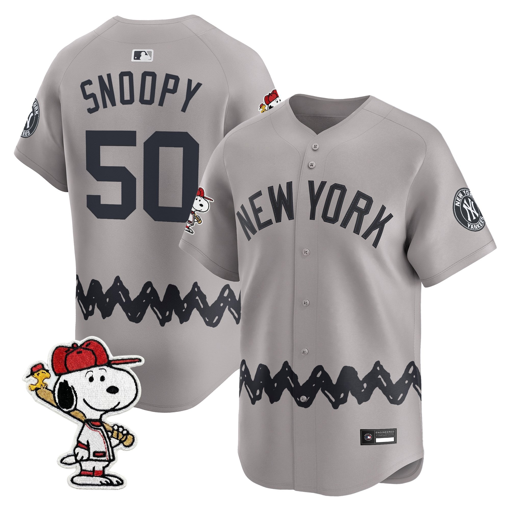 Men's Yankees x Peanuts Vapor Premier Limited Jersey - Stitched