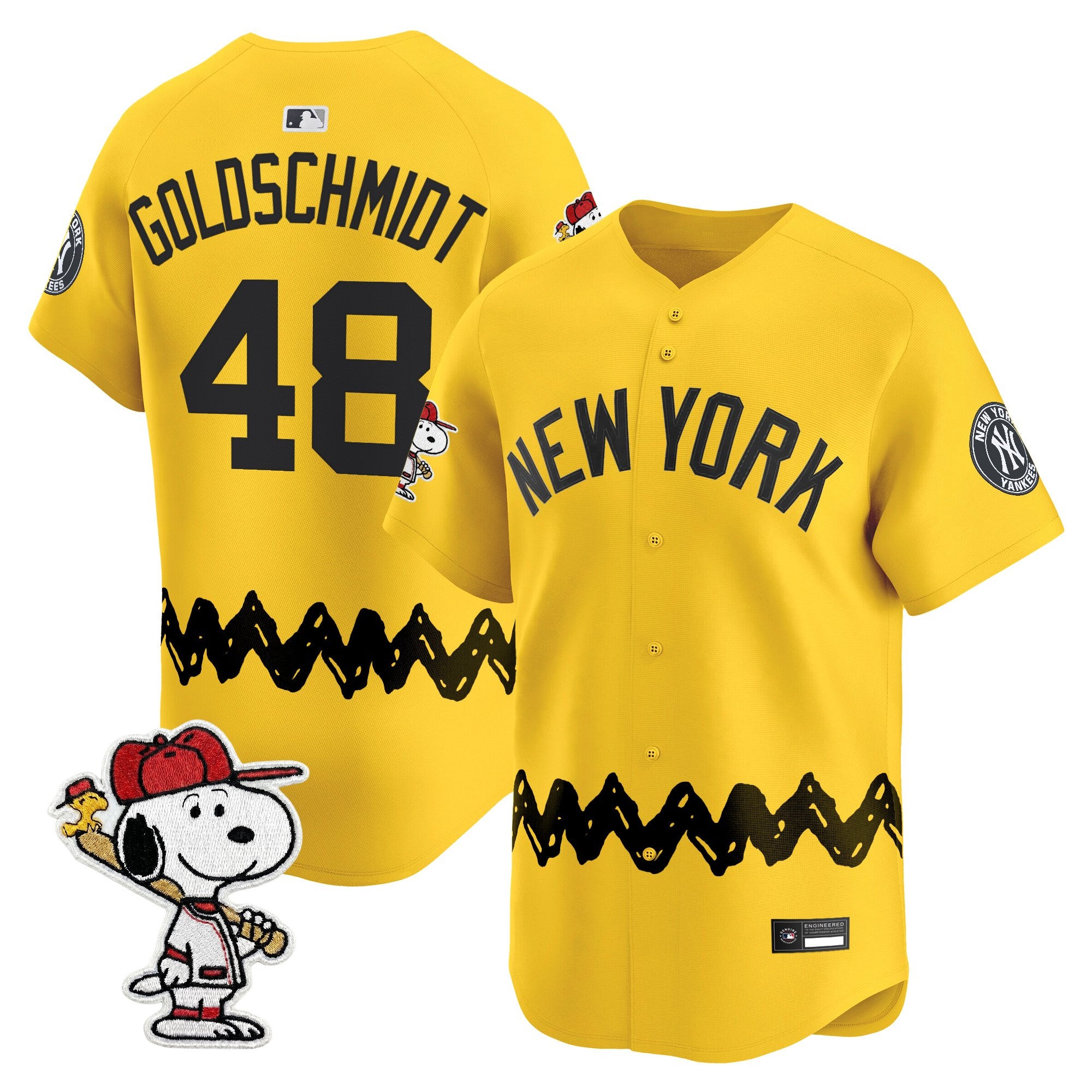 Men's Yankees x Peanuts Vapor Premier Limited Jersey - Stitched
