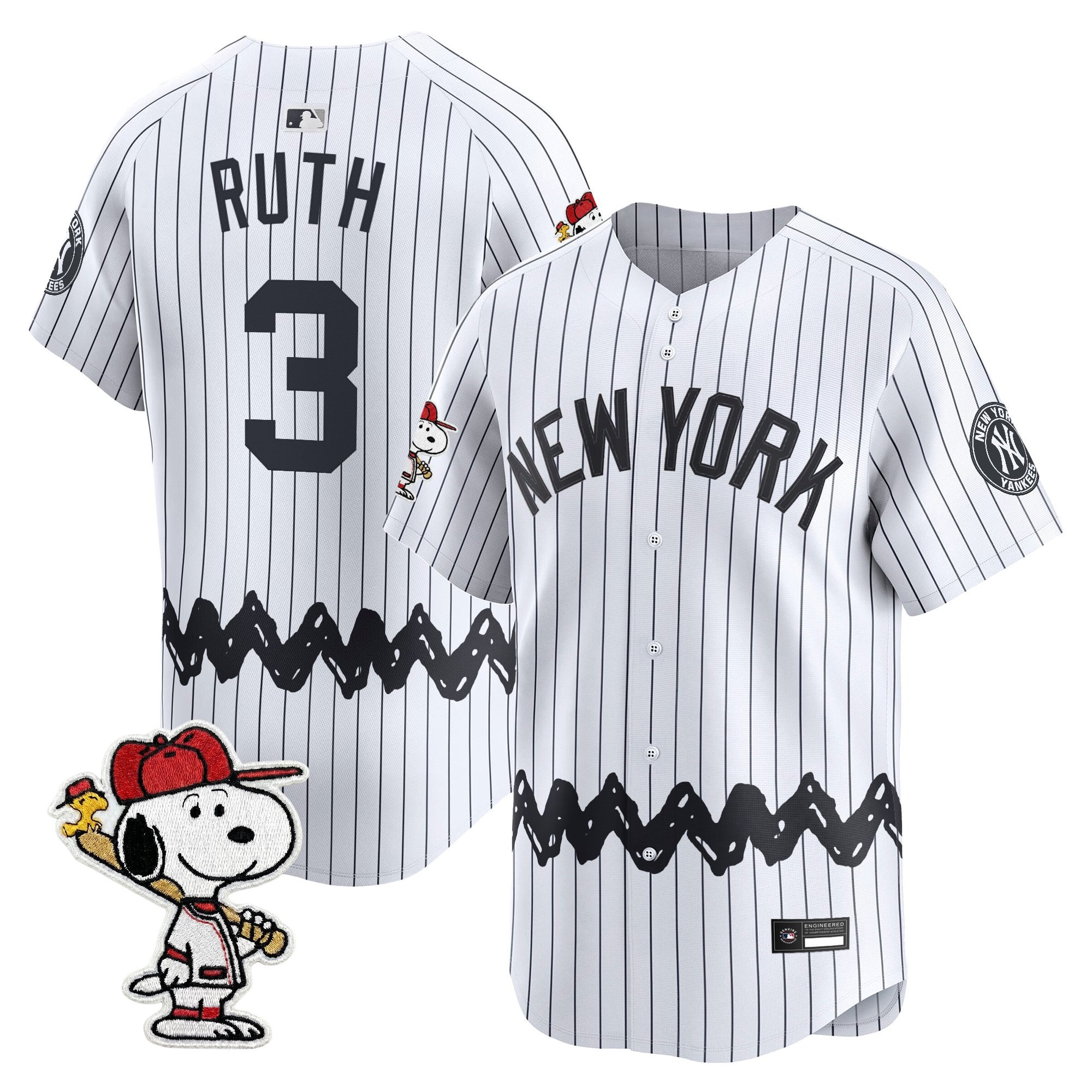 Men's Yankees x Peanuts Vapor Premier Limited Jersey - Stitched