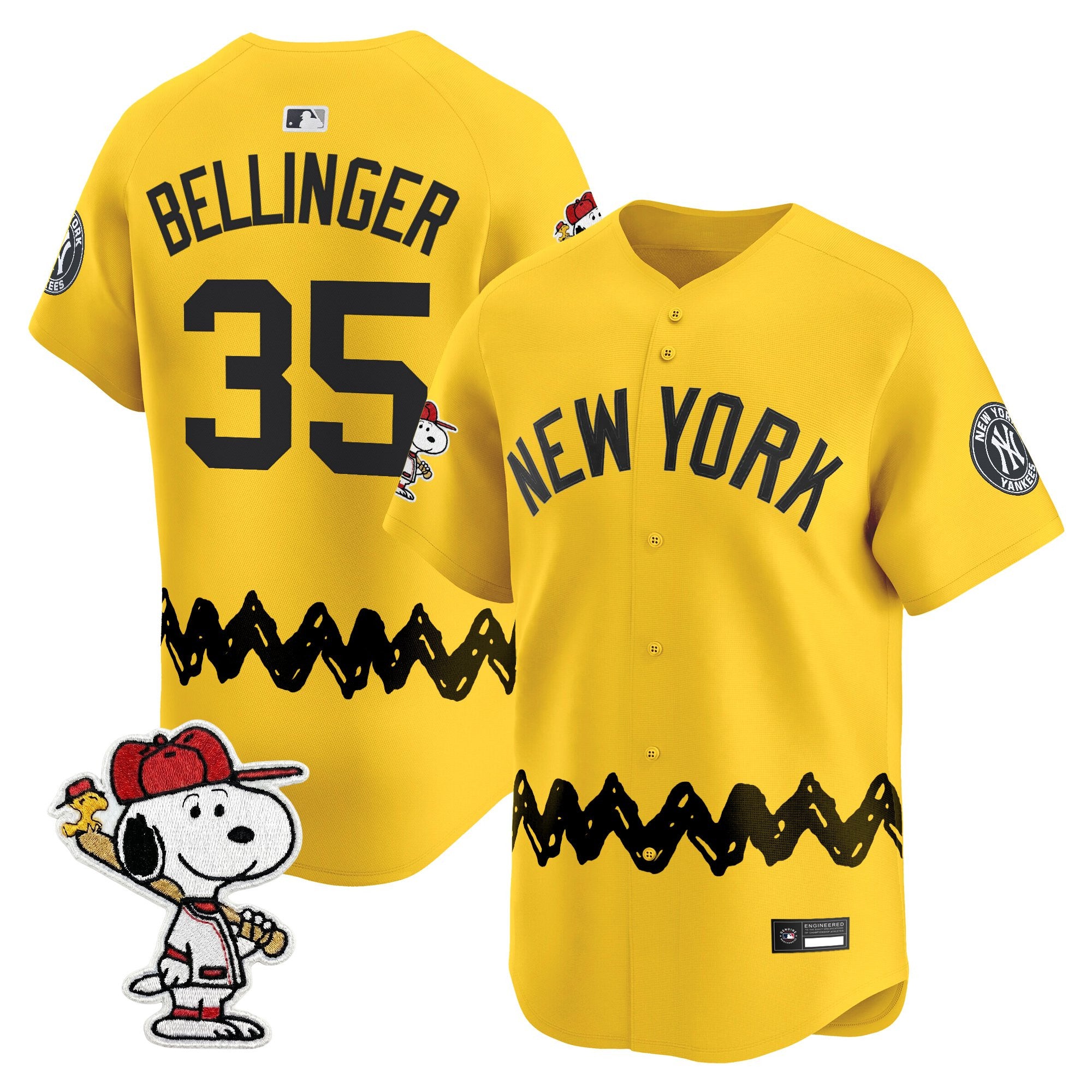 Men's Yankees x Peanuts Vapor Premier Limited Jersey - Stitched