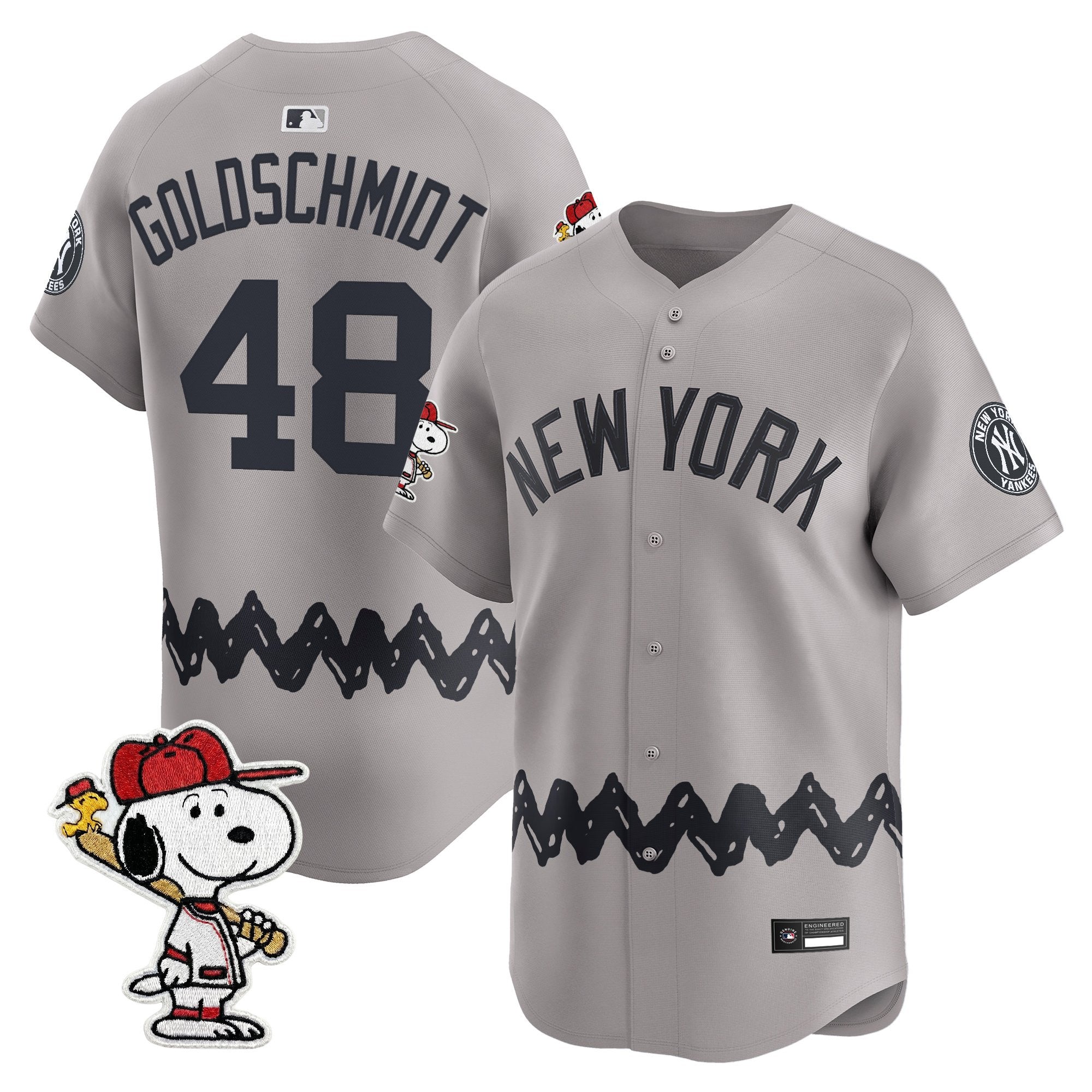 Men's Yankees x Peanuts Vapor Premier Limited Jersey - Stitched