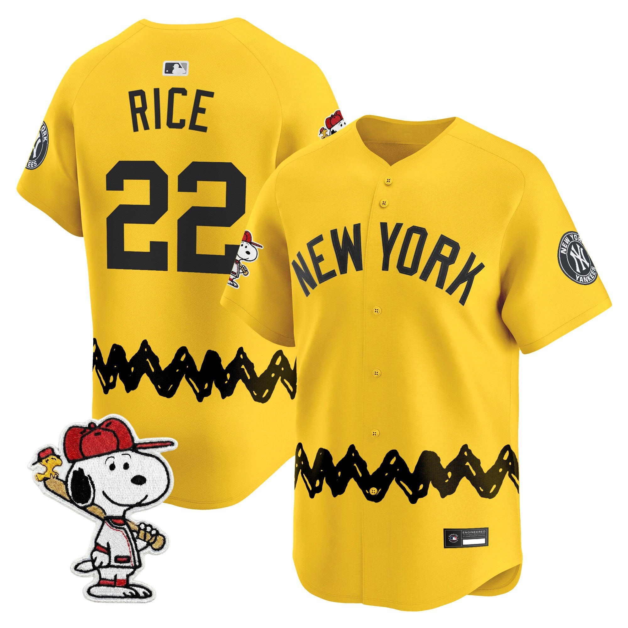 Men's Yankees x Peanuts Vapor Premier Limited Jersey - Stitched