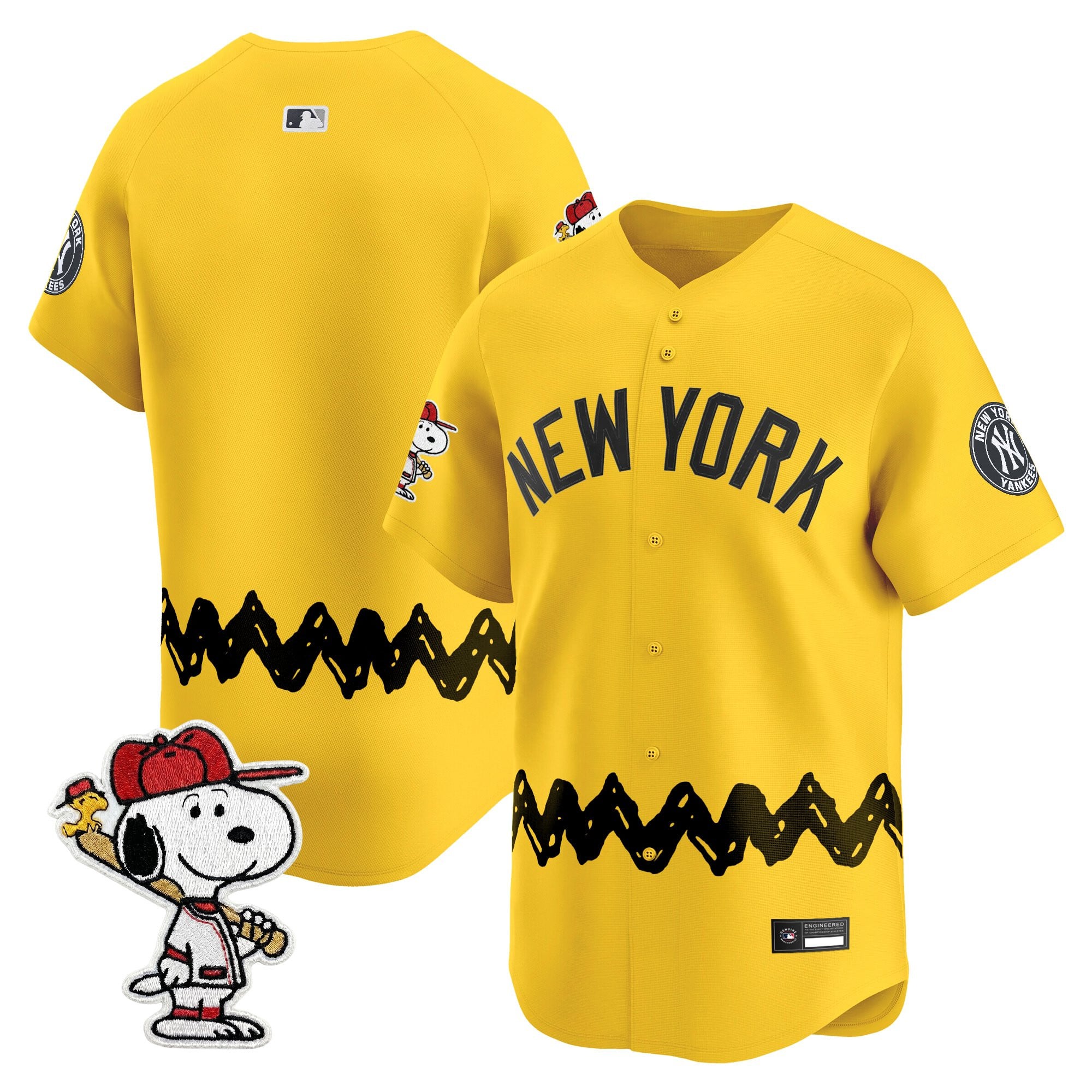 Men's Yankees x Peanuts Vapor Premier Limited Jersey - Stitched