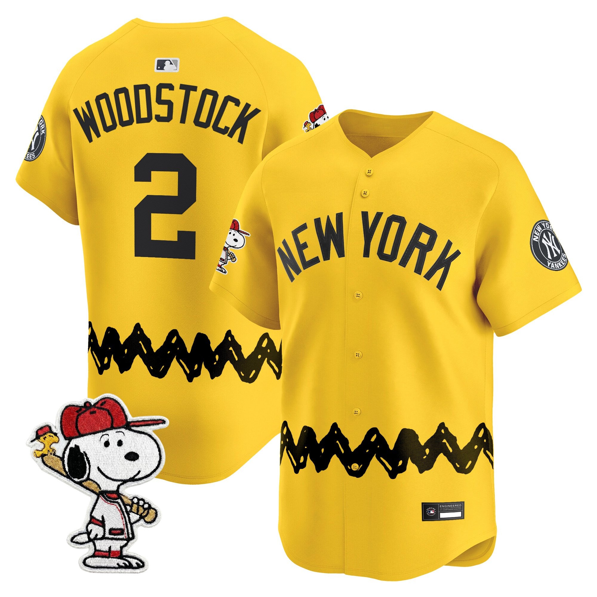 Men's Yankees x Peanuts Vapor Premier Limited Jersey - Stitched