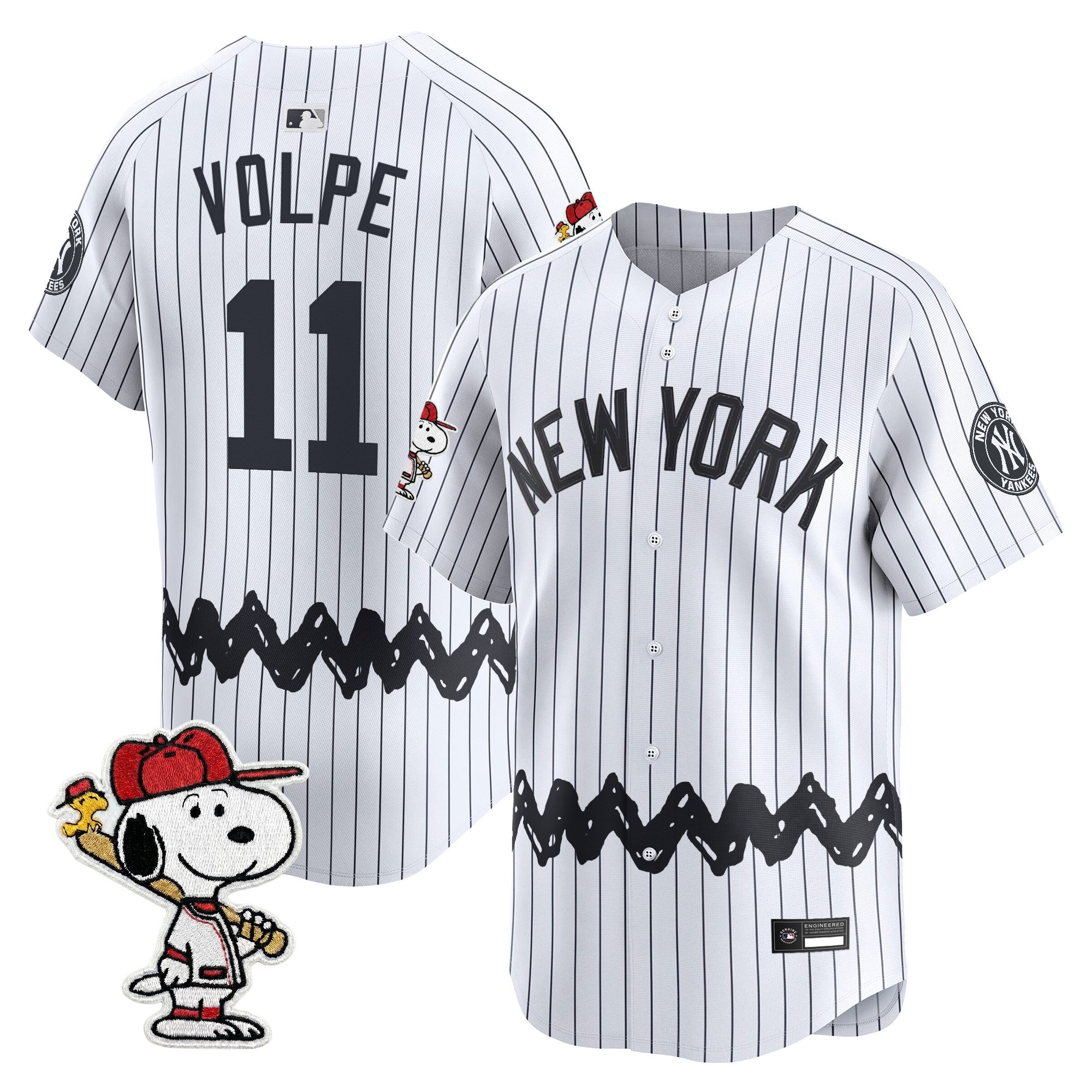 Men's Yankees x Peanuts Vapor Premier Limited Jersey - Stitched