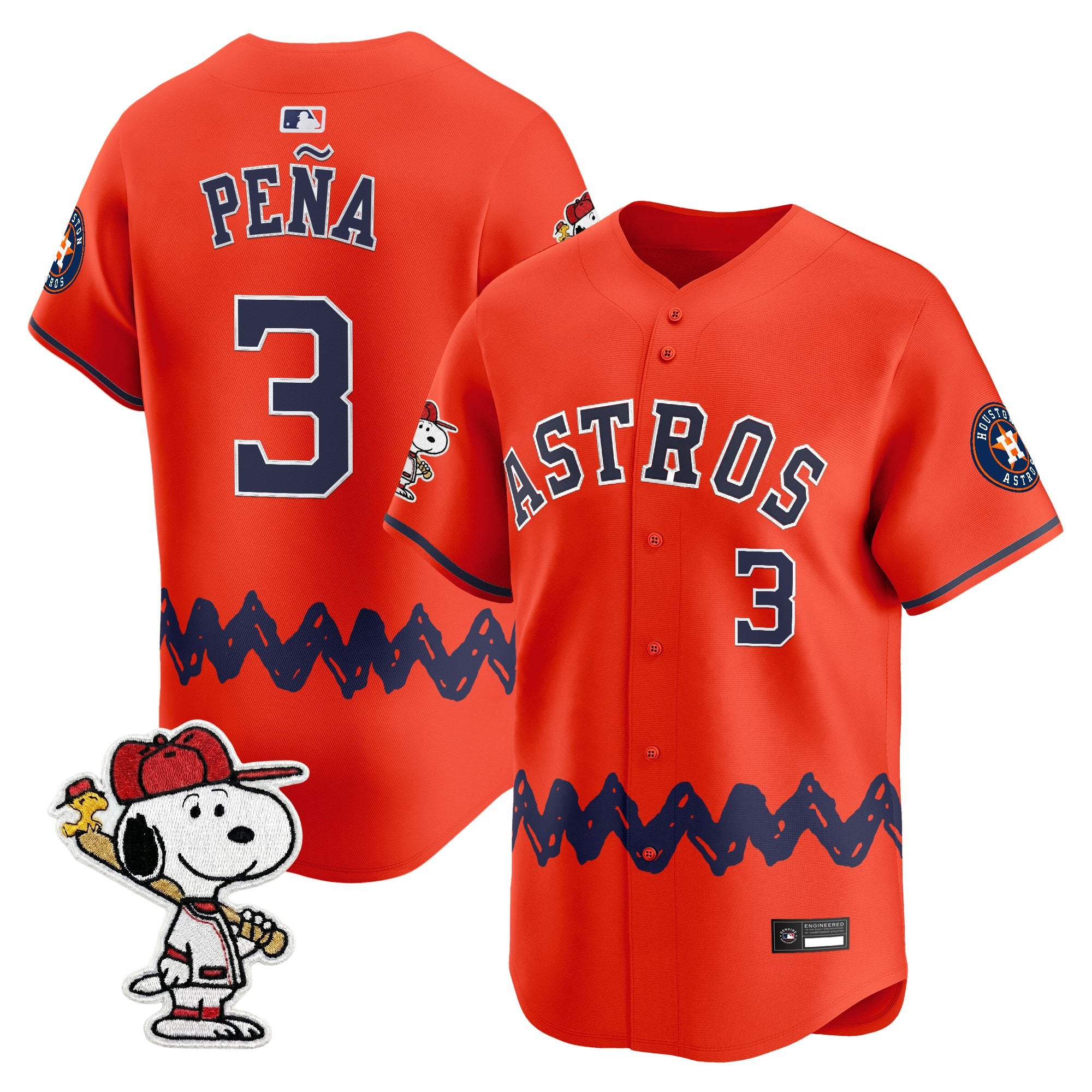 Men's Houston Astros x Peanuts Vapor Premier Limited Jersey - Stitched
