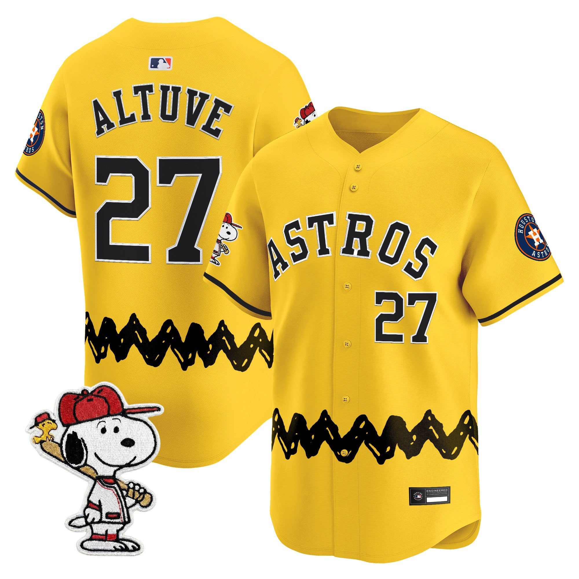 Men's Houston Astros x Peanuts Vapor Premier Limited Jersey - Stitched