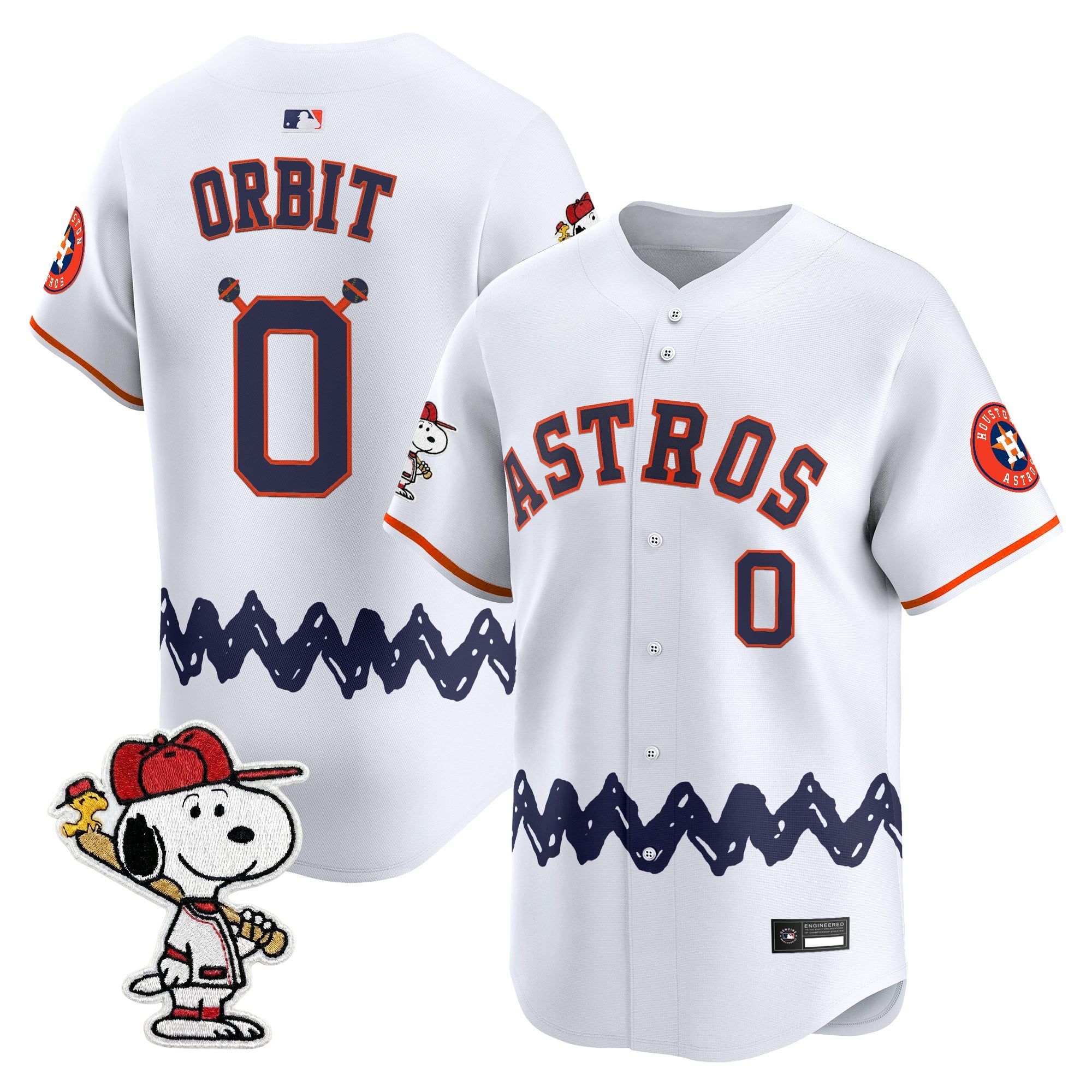 Men's Houston Astros x Peanuts Vapor Premier Limited Jersey - Stitched