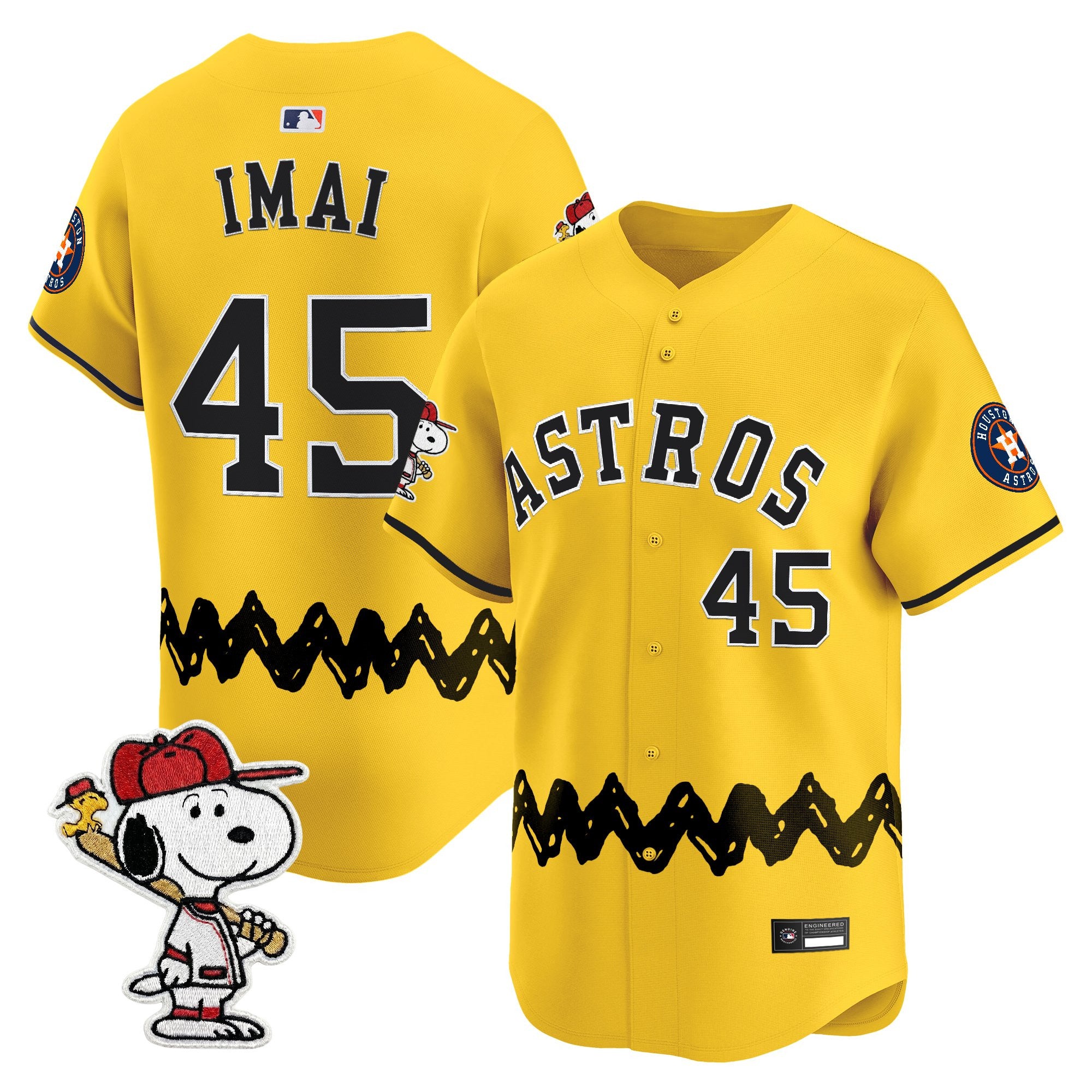 Men's Houston Astros x Peanuts Vapor Premier Limited Jersey - Stitched