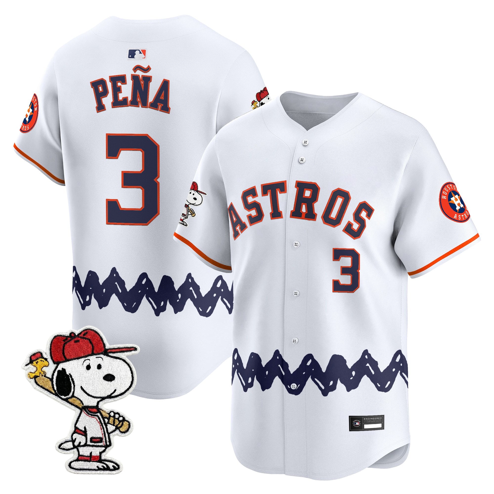 Men's Houston Astros x Peanuts Vapor Premier Limited Jersey - Stitched