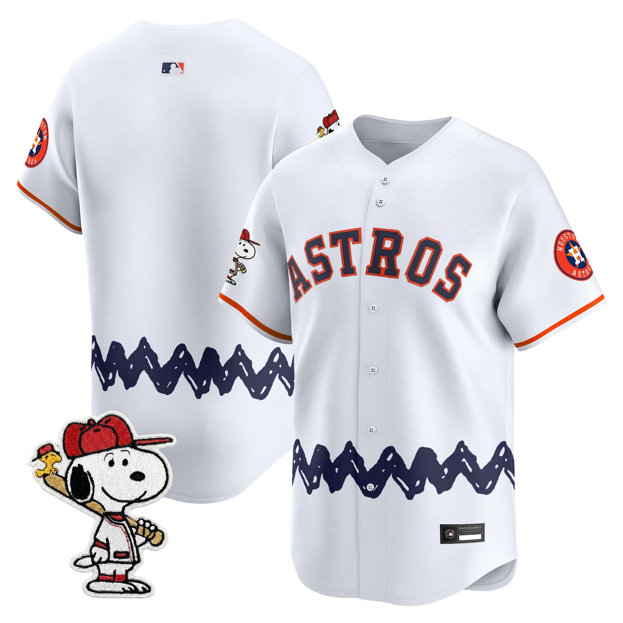 Men's Houston Astros x Peanuts Vapor Premier Limited Jersey - Stitched