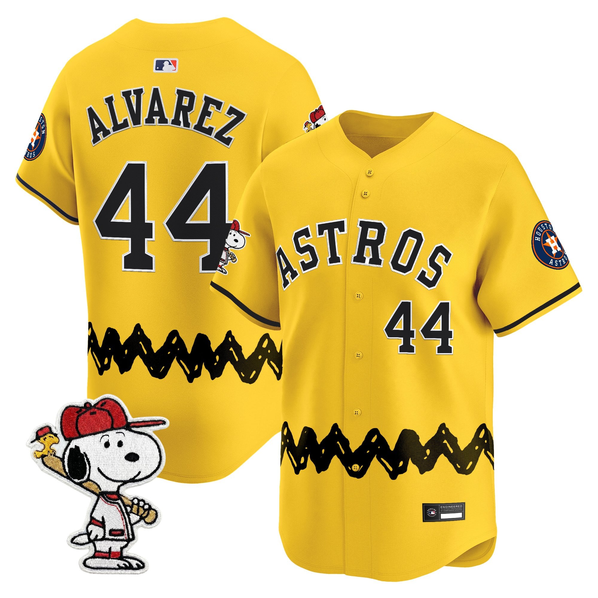 Men's Houston Astros x Peanuts Vapor Premier Limited Jersey - Stitched