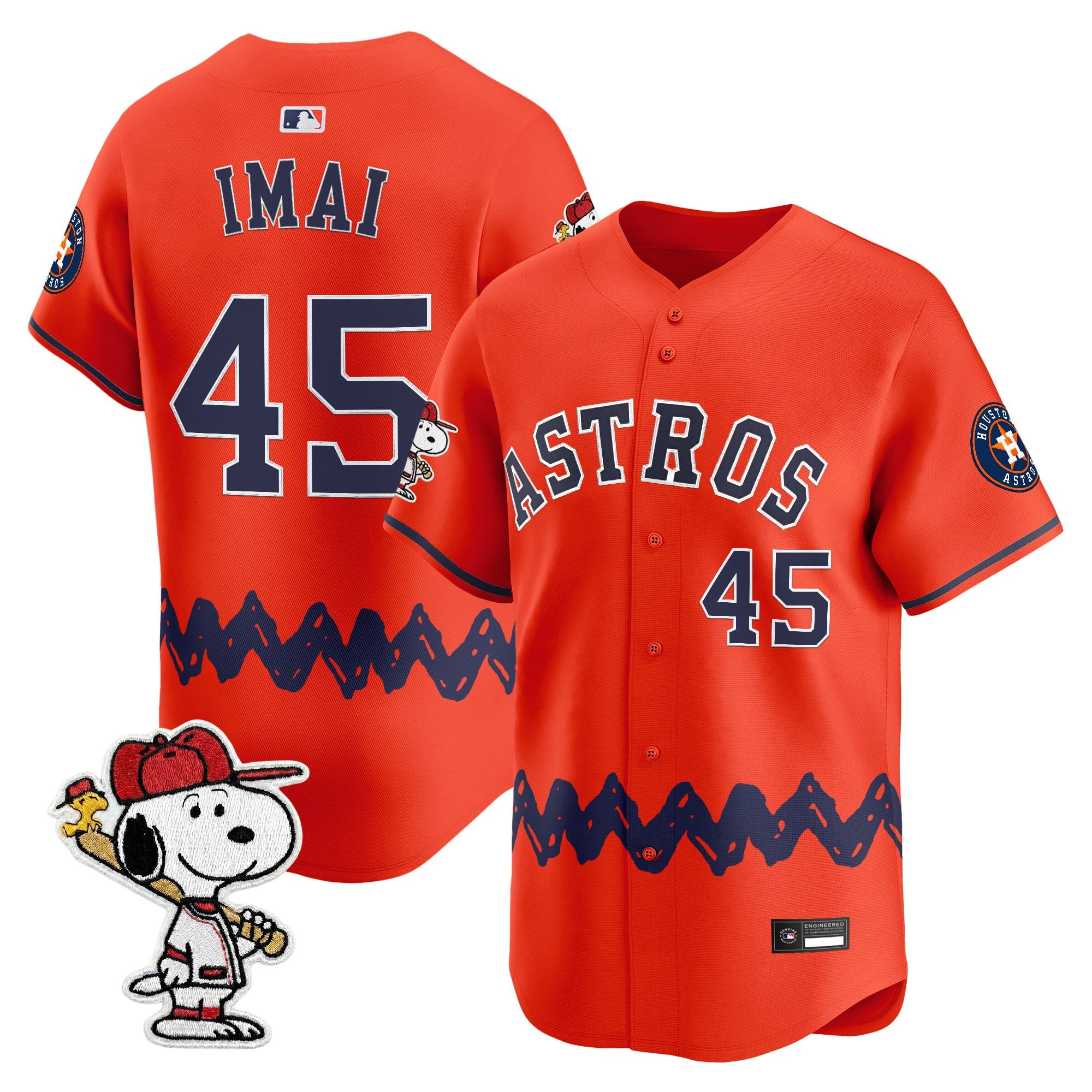 Men's Houston Astros x Peanuts Vapor Premier Limited Jersey - Stitched