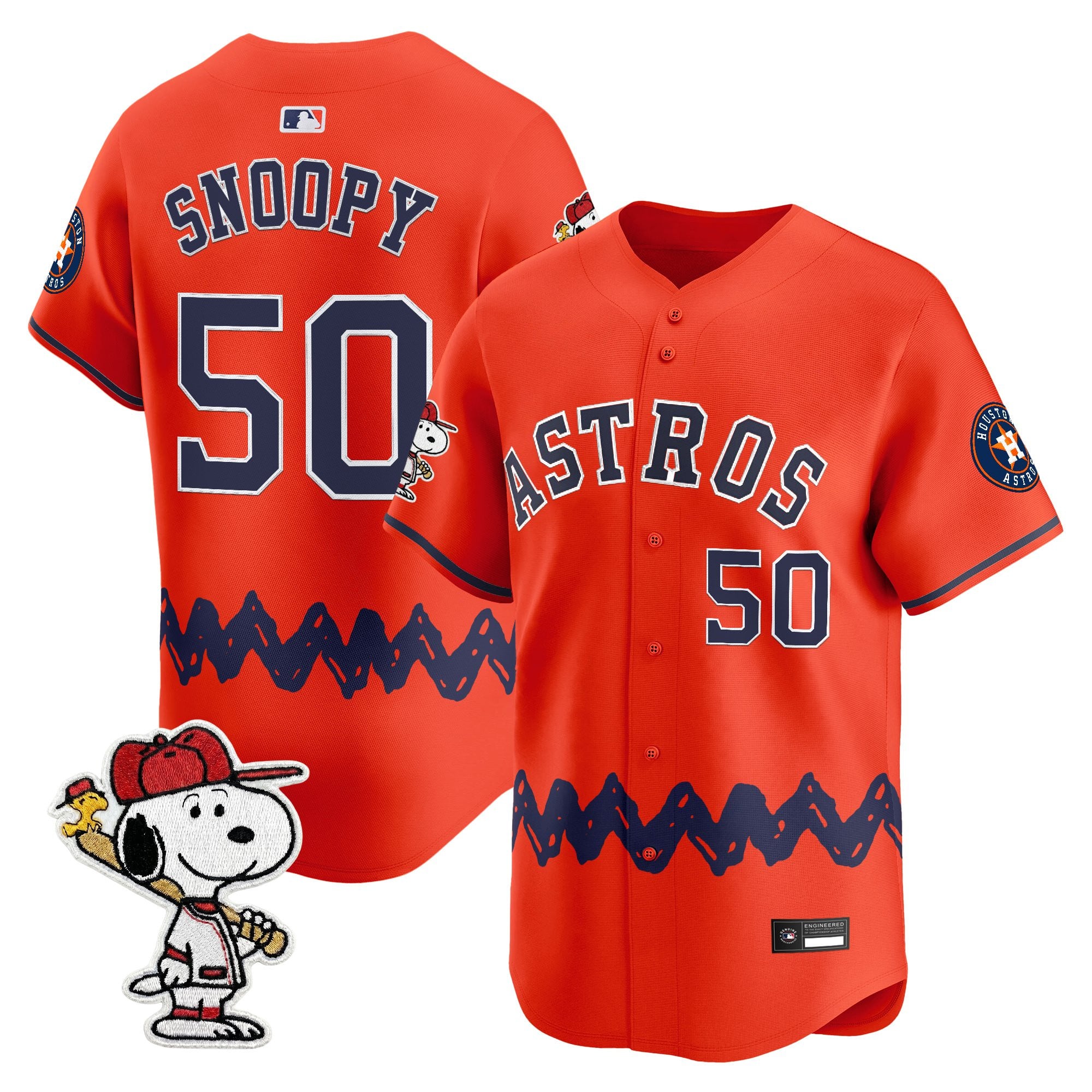 Men's Houston Astros x Peanuts Vapor Premier Limited Jersey - Stitched