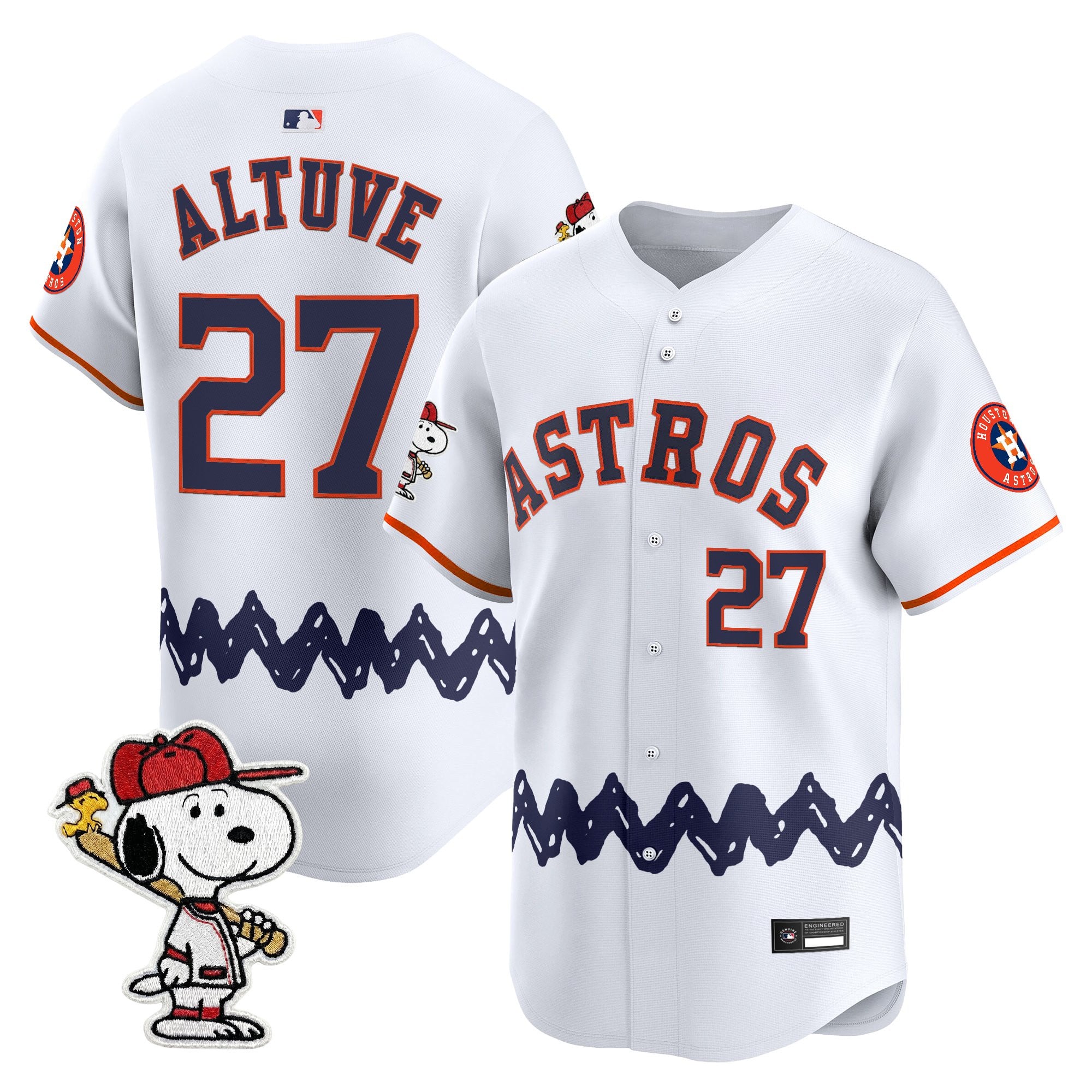 Men's Houston Astros x Peanuts Vapor Premier Limited Jersey - Stitched