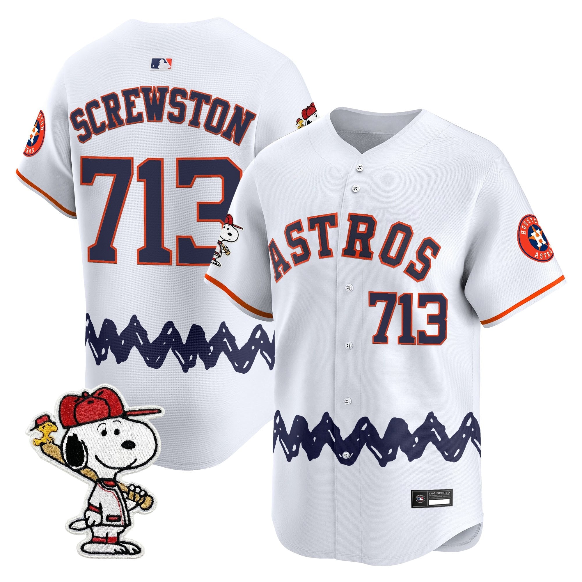 Men's Houston Astros x Peanuts Vapor Premier Limited Jersey - Stitched