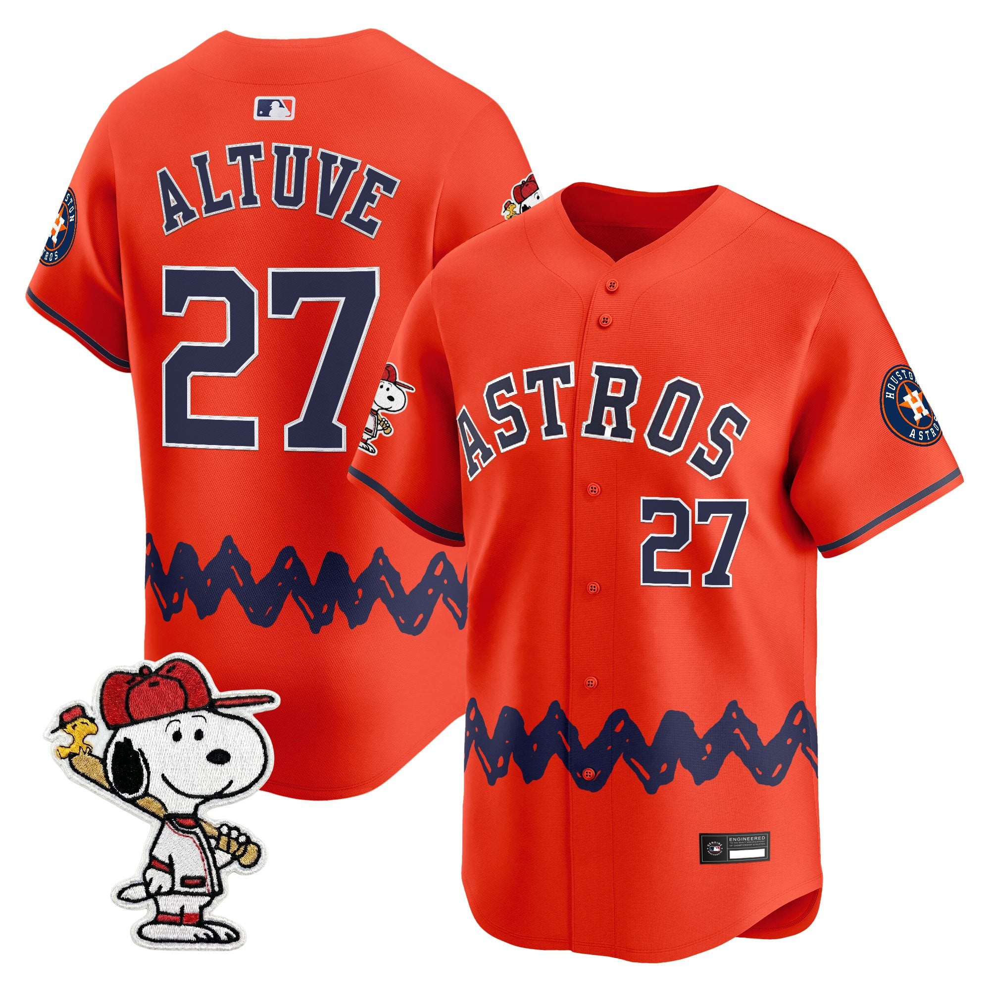 Men's Houston Astros x Peanuts Vapor Premier Limited Jersey - Stitched