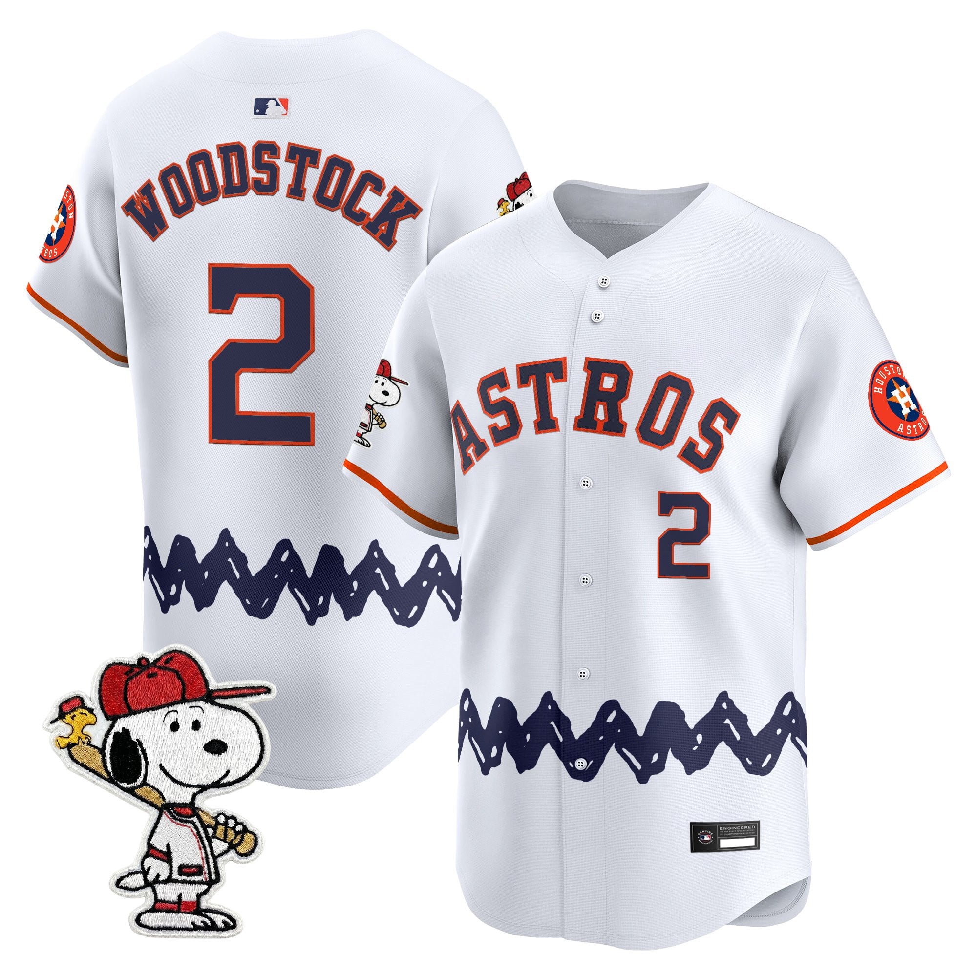 Men's Houston Astros x Peanuts Vapor Premier Limited Jersey - Stitched