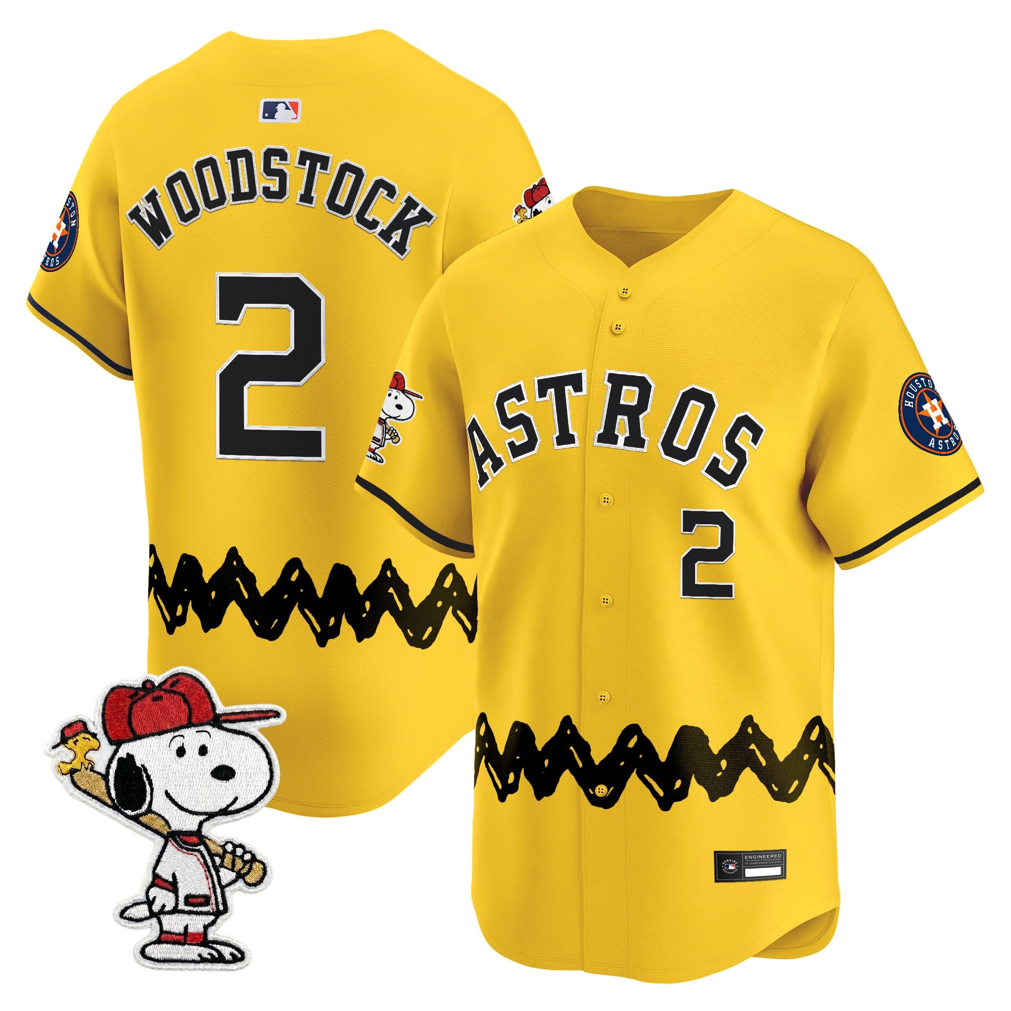 Men's Houston Astros x Peanuts Vapor Premier Limited Jersey - Stitched