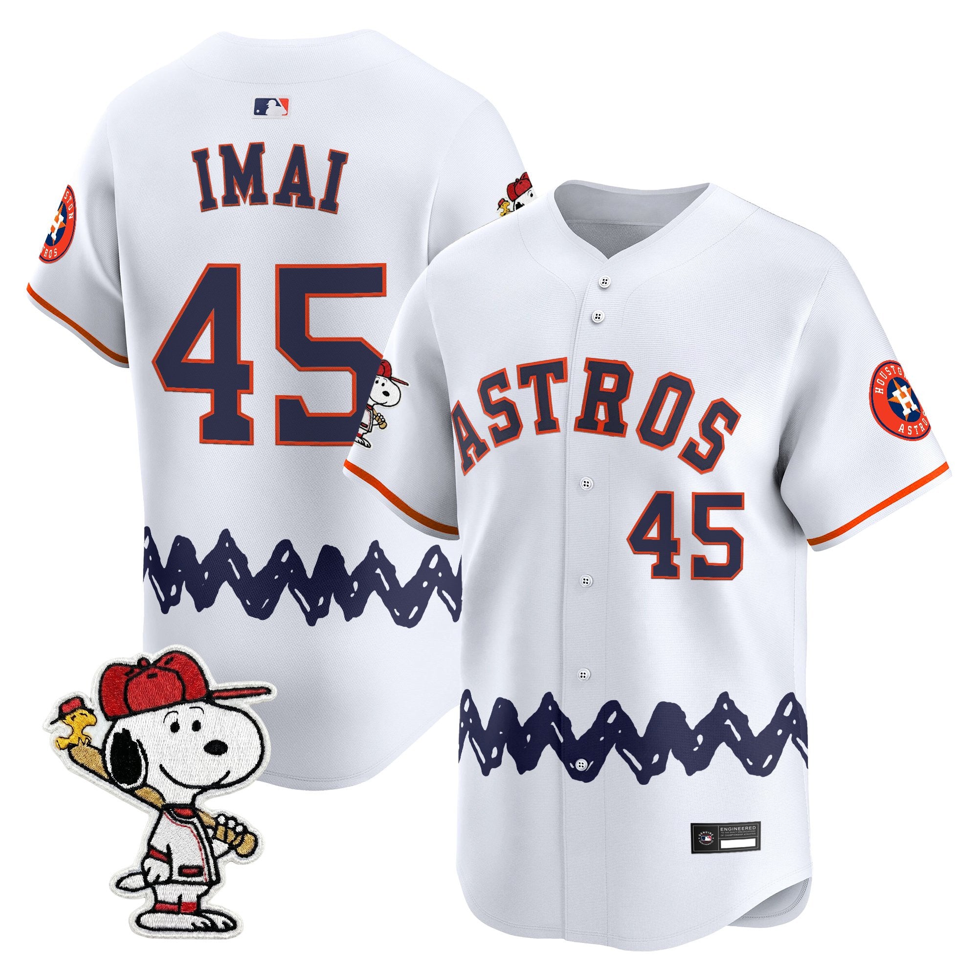 Men's Houston Astros x Peanuts Vapor Premier Limited Jersey - Stitched