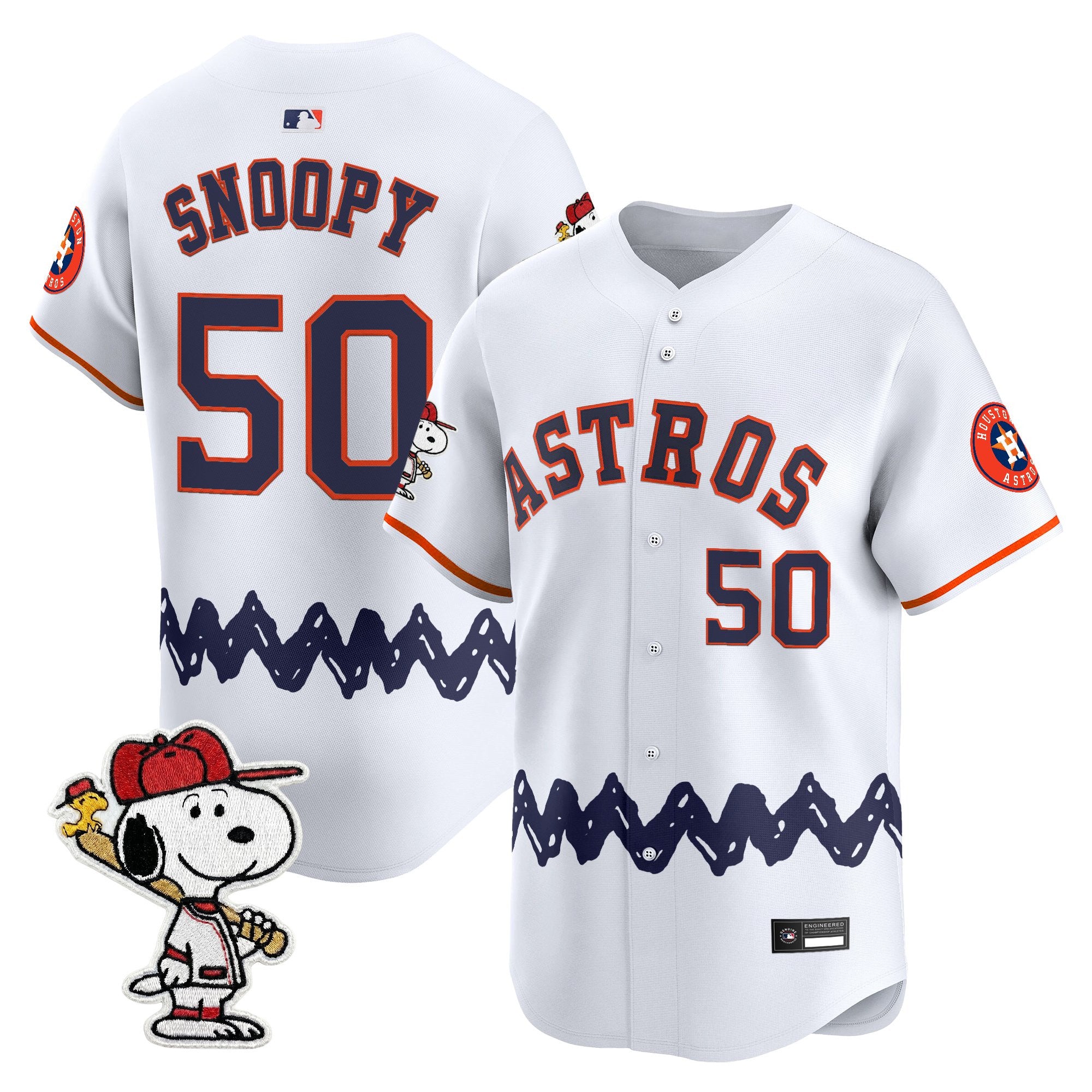 Men's Houston Astros x Peanuts Vapor Premier Limited Jersey - Stitched