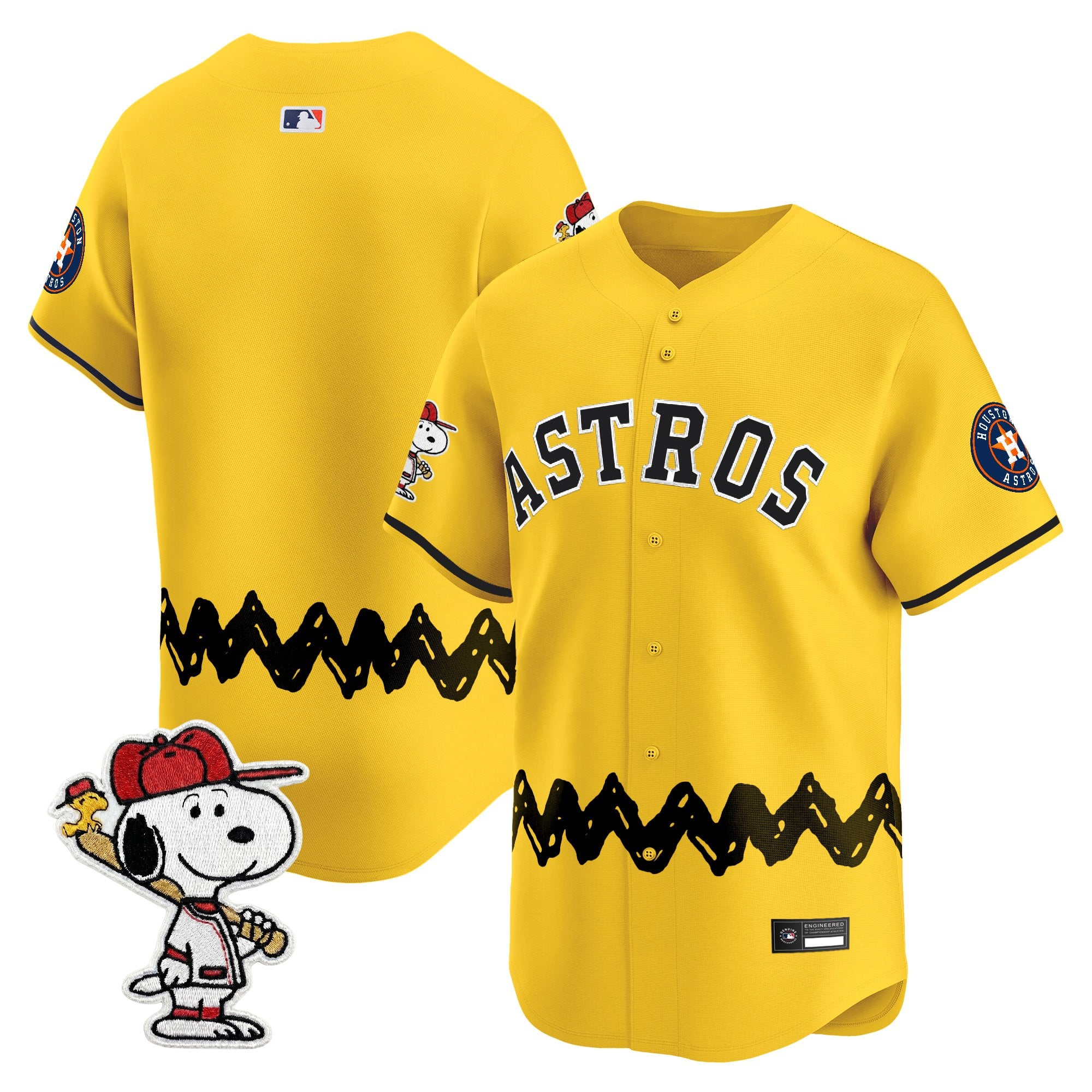 Men's Houston Astros x Peanuts Vapor Premier Limited Jersey - Stitched