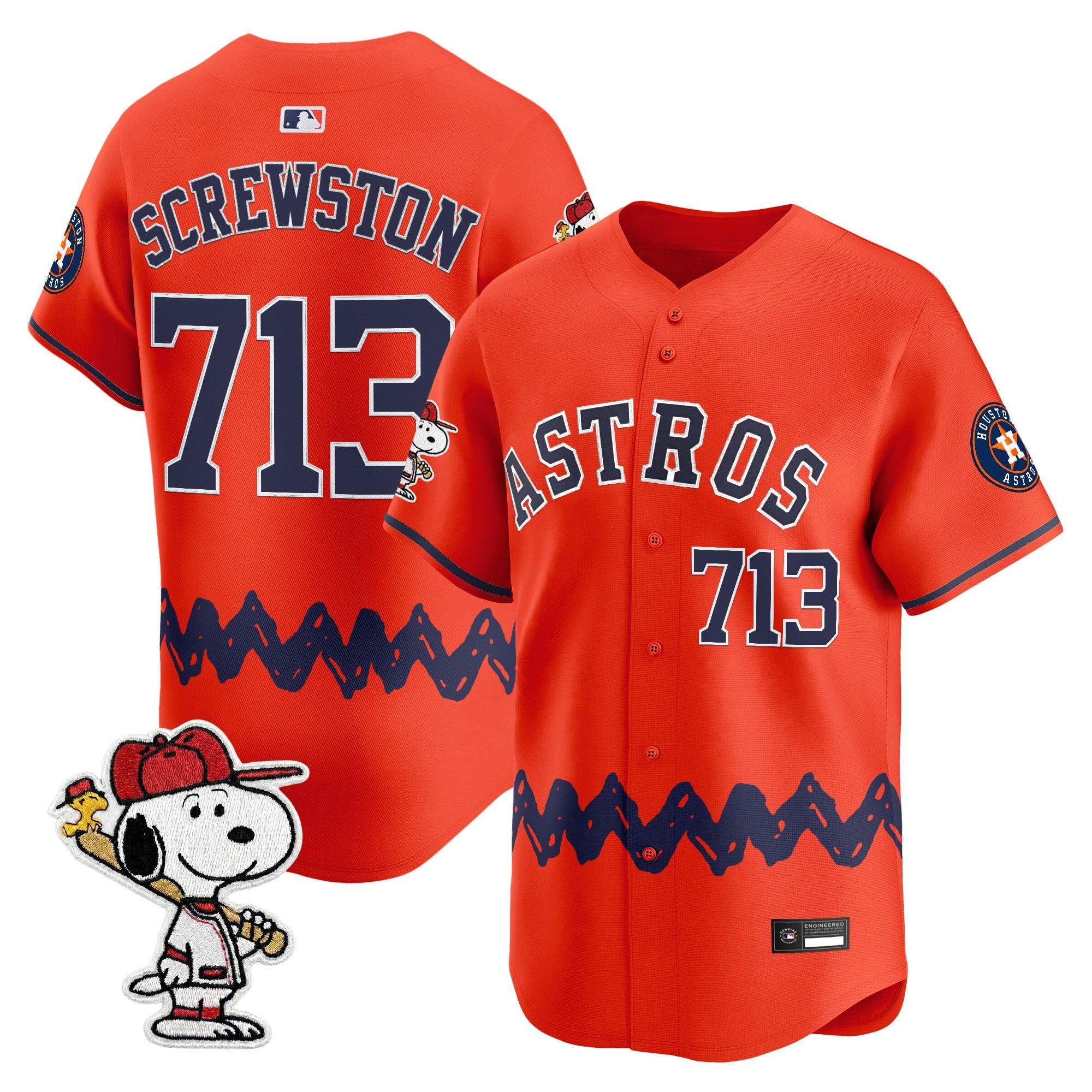 Men's Houston Astros x Peanuts Vapor Premier Limited Jersey - Stitched