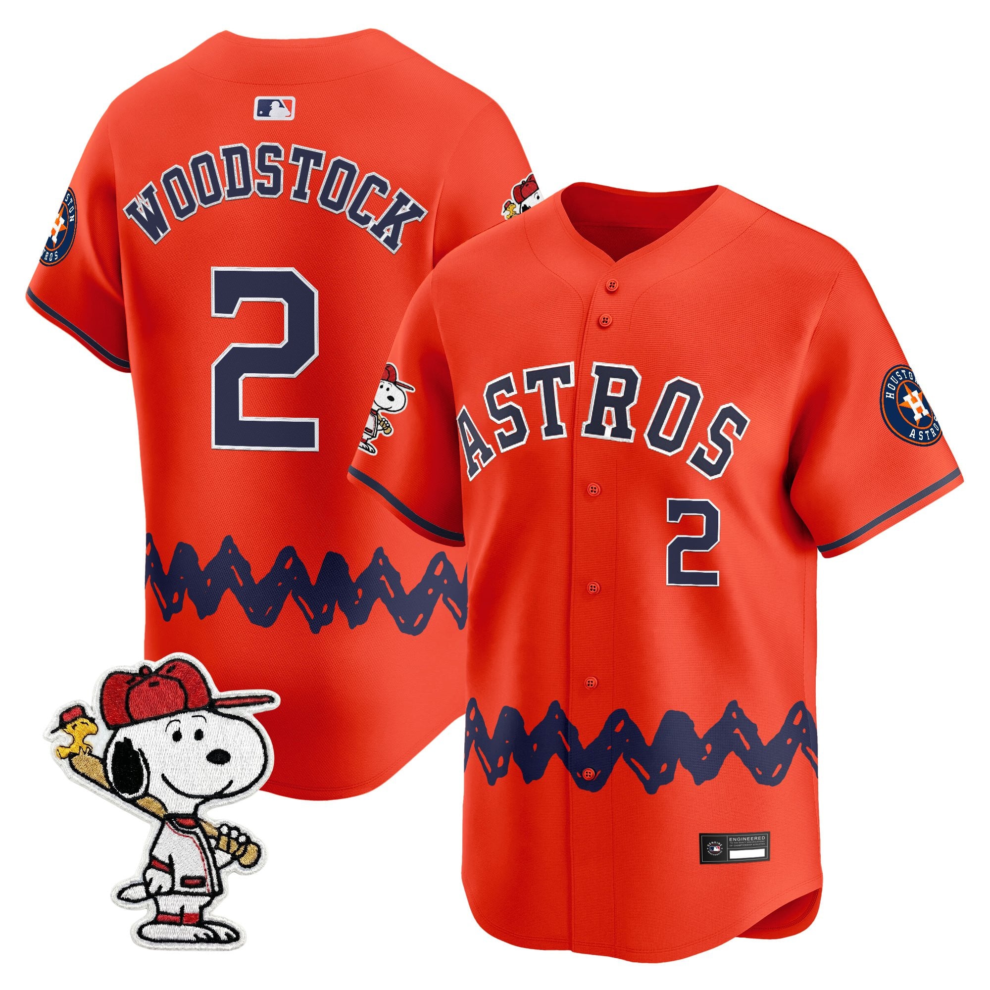 Men's Houston Astros x Peanuts Vapor Premier Limited Jersey - Stitched