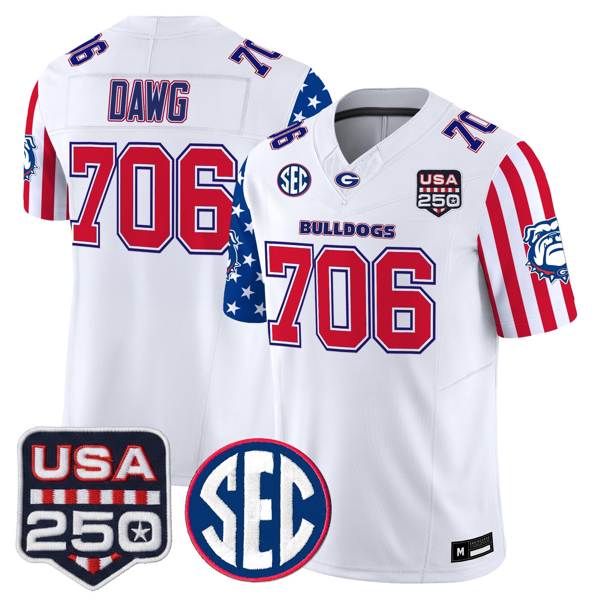 Men's Georgia Bulldogs "America 250 Edition" Vapor Limited Jersey - All Stitched