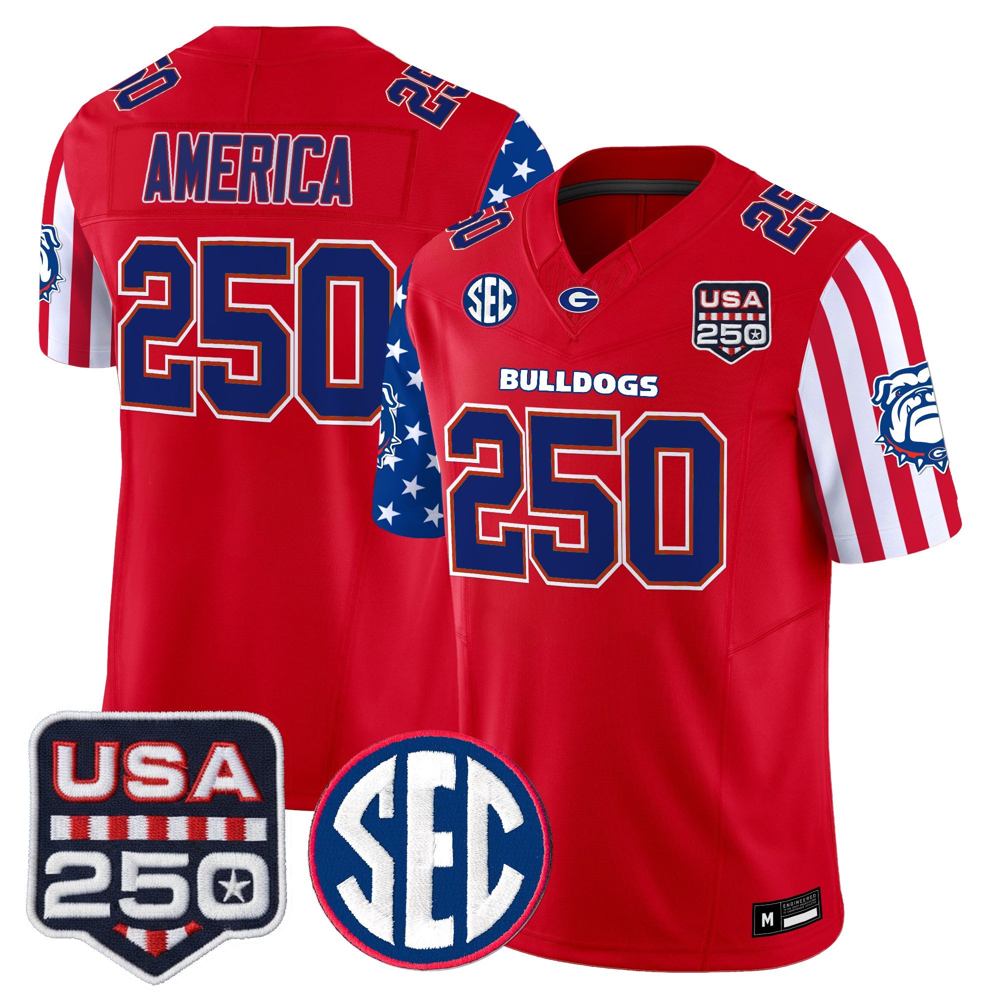 Men's Georgia Bulldogs "America 250 Edition" Vapor Limited Jersey - All Stitched