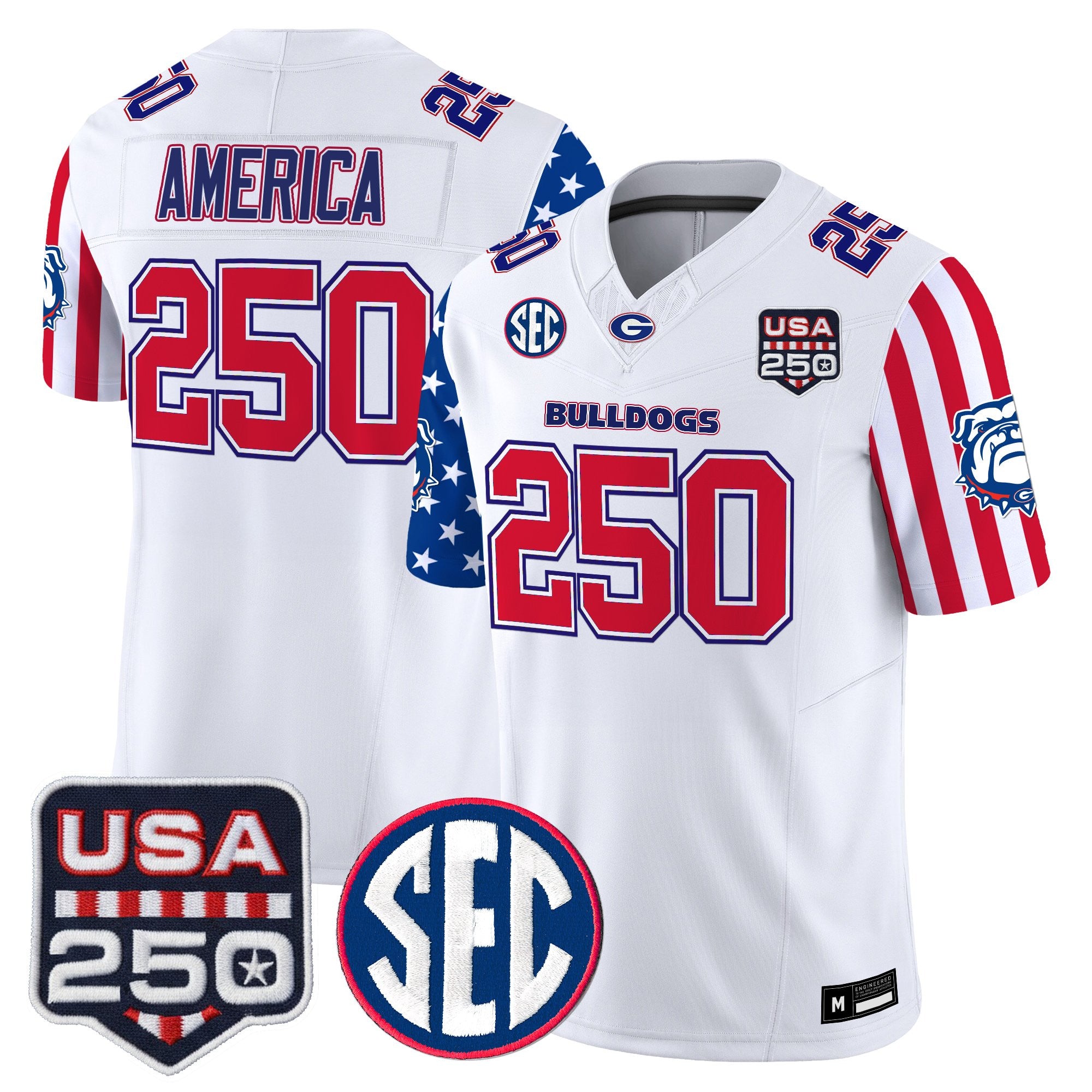 Men's Georgia Bulldogs "America 250 Edition" Vapor Limited Jersey - All Stitched