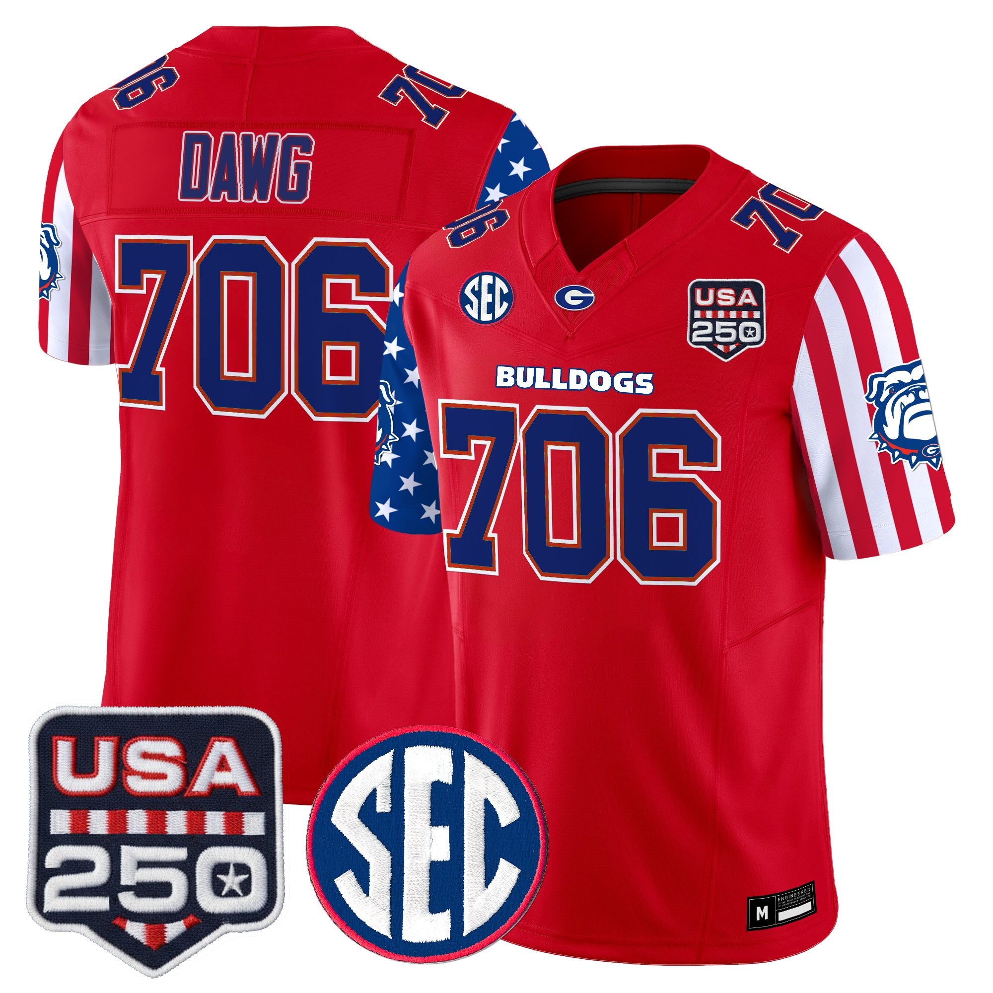 Men's Georgia Bulldogs "America 250 Edition" Vapor Limited Jersey - All Stitched