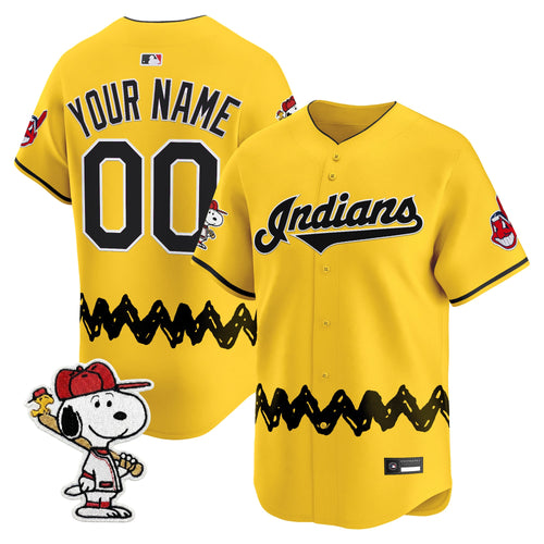 Cleveland Indians x Peanuts Vapor Premier Limited Custom Jersey - Stitched