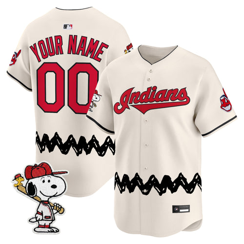 Cleveland Indians x Peanuts Vapor Premier Limited Custom Jersey - Stitched