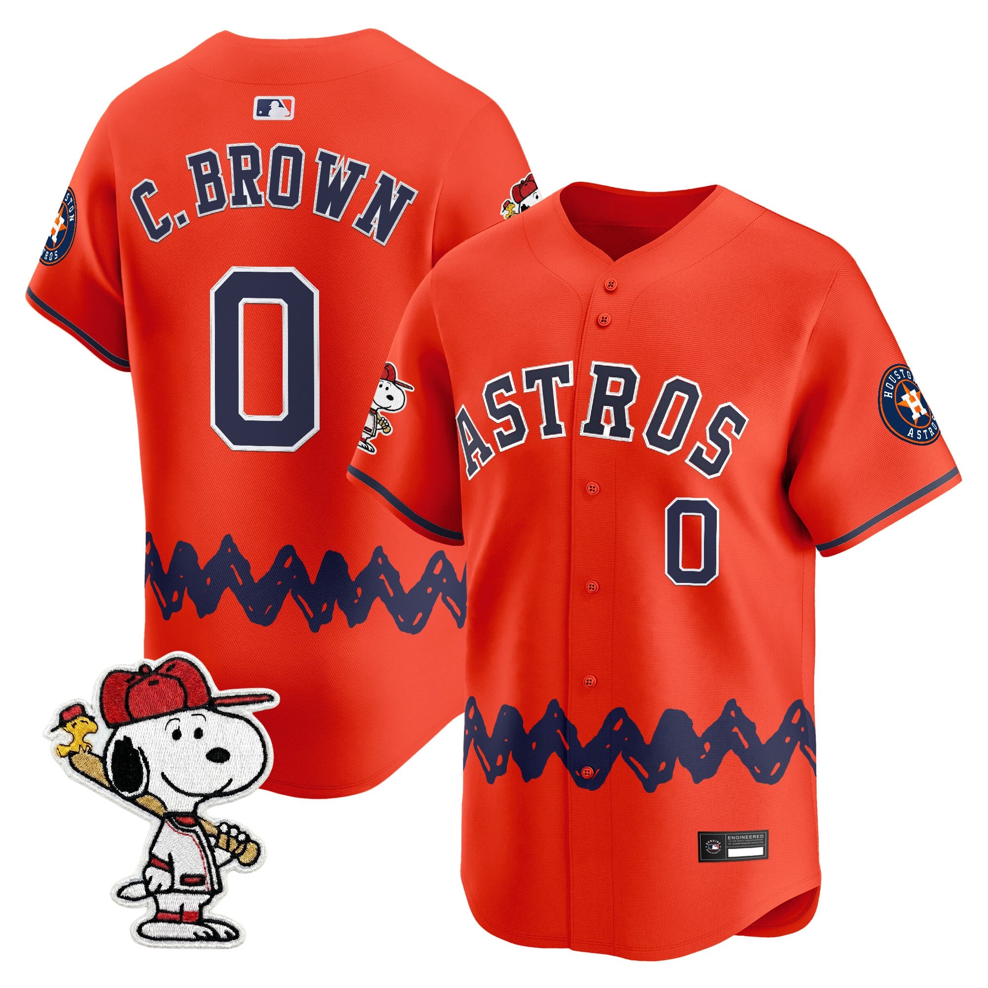 Men's Houston Astros x Peanuts Vapor Premier Limited Jersey - Stitched