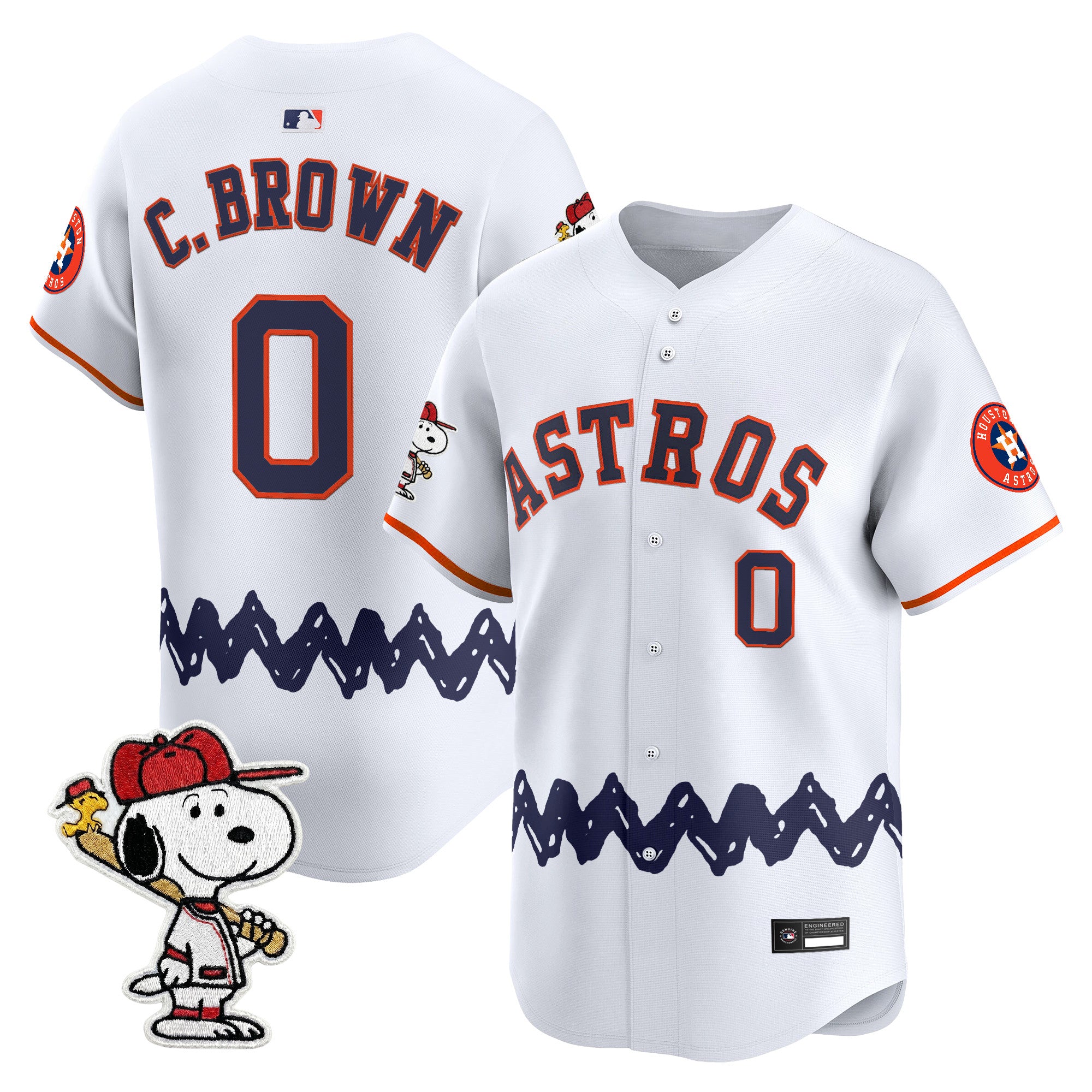 Men's Houston Astros x Peanuts Vapor Premier Limited Jersey - Stitched
