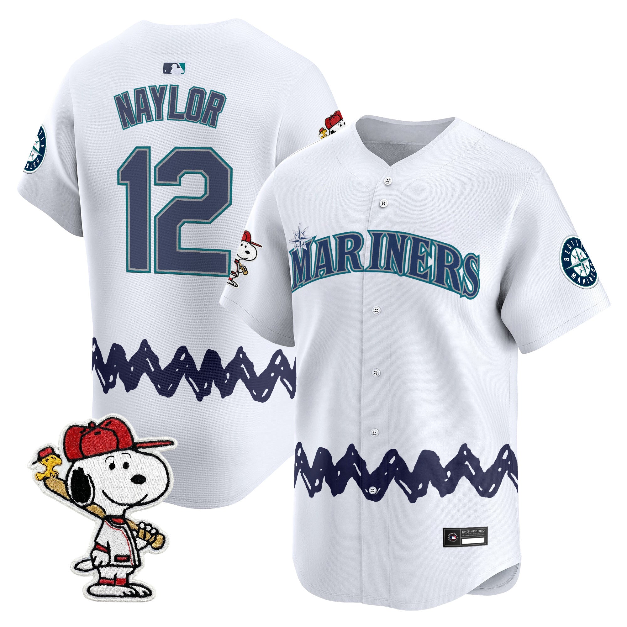 Men's Seattle Mariners x Peanuts Vapor Premier Limited Jersey - Stitched