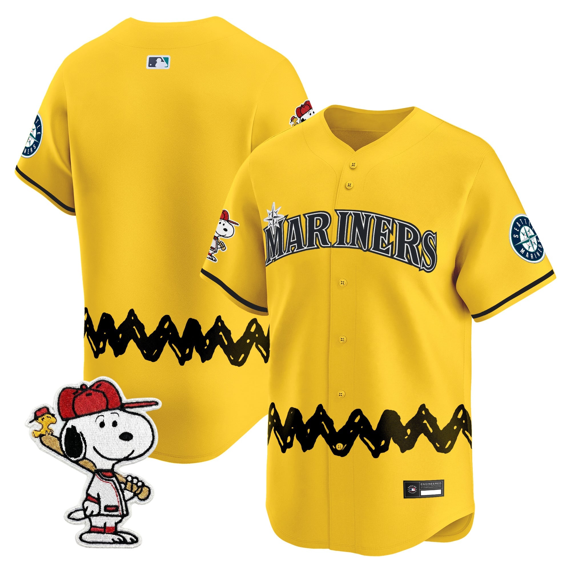 Men's Seattle Mariners x Peanuts Vapor Premier Limited Jersey - Stitched