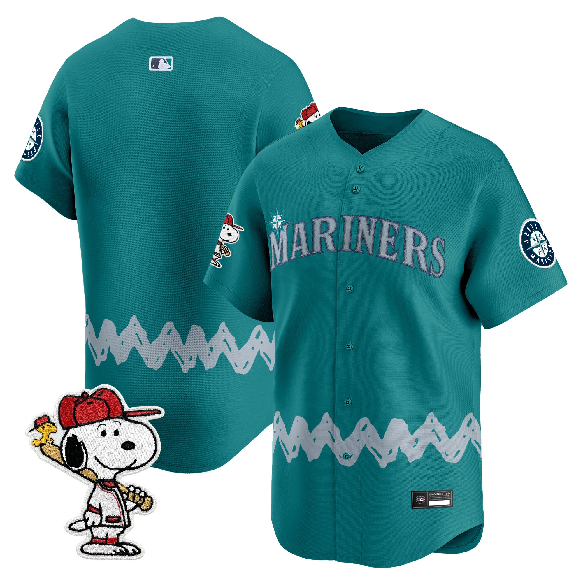 Men's Seattle Mariners x Peanuts Vapor Premier Limited Jersey - Stitched