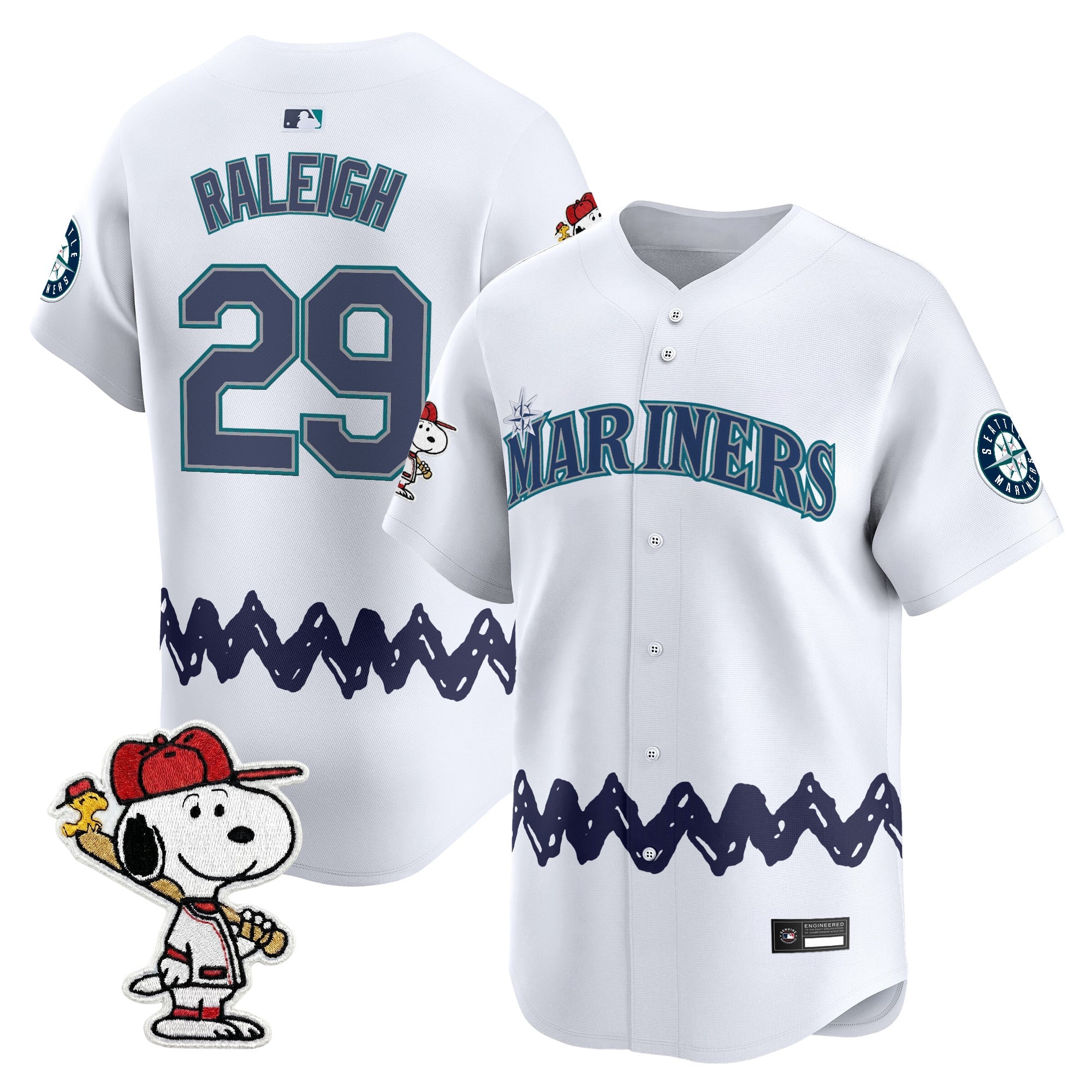 Men's Seattle Mariners x Peanuts Vapor Premier Limited Jersey - Stitched